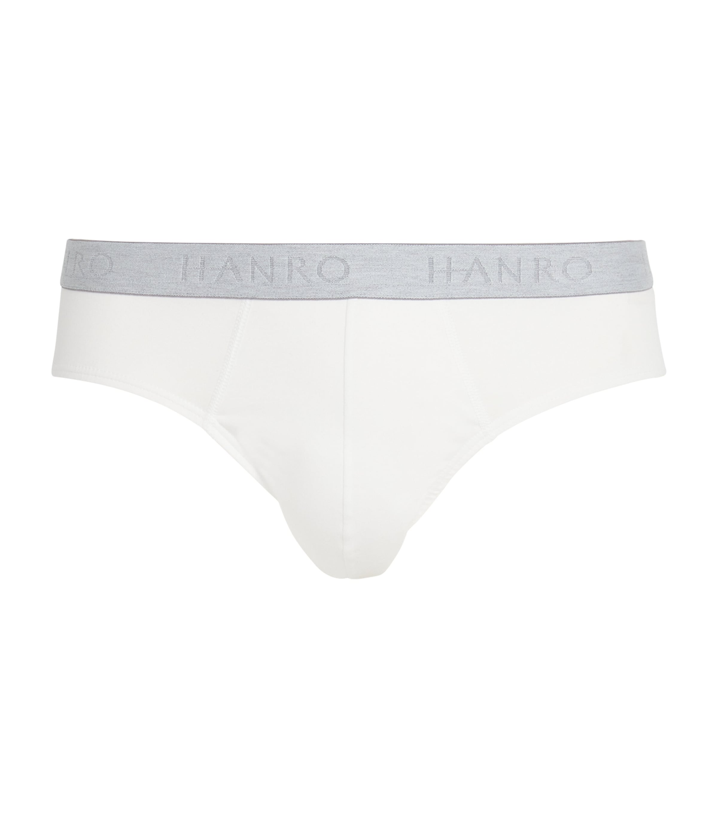 Hanro Cotton-blend Essential Briefs In White