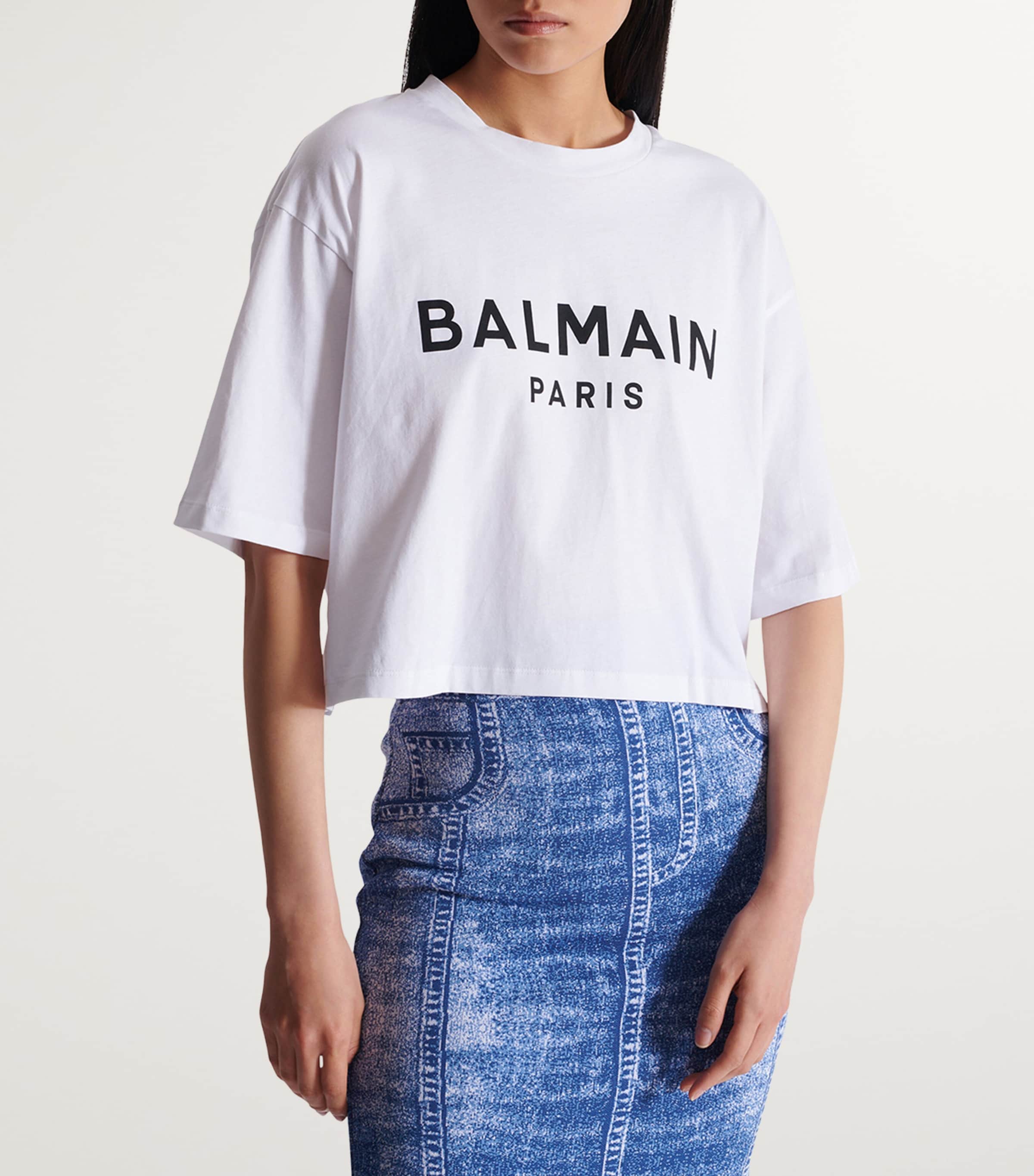 Cropped Logo T-Shirt GAB BLANC/NOIR Image 4