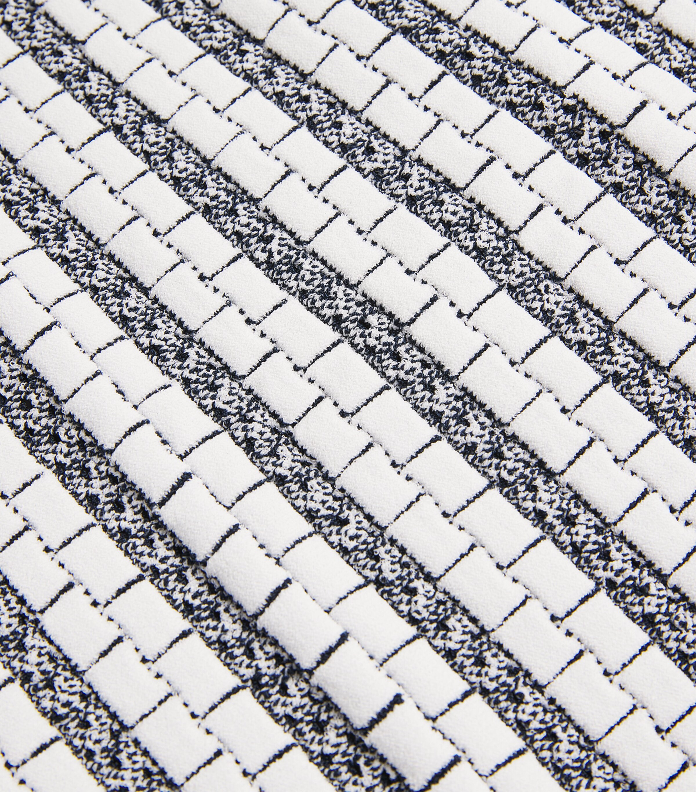 VALENTI Womens Knitted Midi Skirt White Blue Image 6