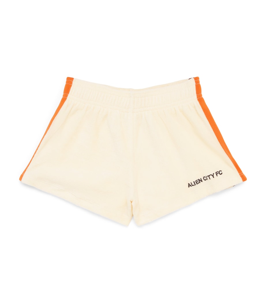 Mini Rodini Organic Cotton Alien City FC Sweatshorts (3-11 Years) Off White Image 1