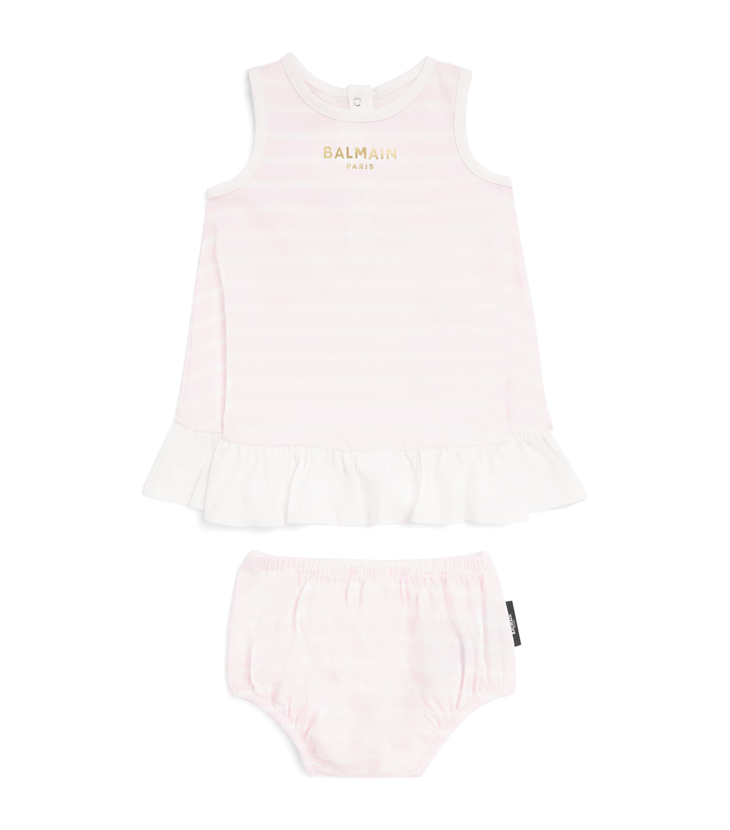 Cotton Stripe Dress and Bloomers (6-36 Months) 51EBC ROSA/BIANCO Image 1