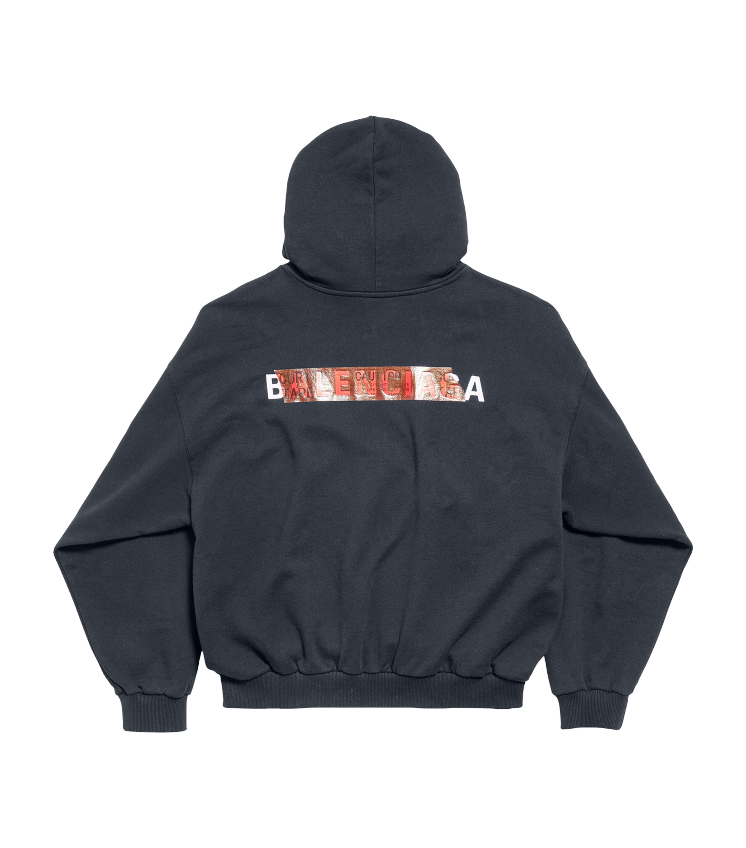 Balenciaga Mens Cotton Caution Hoodie Image 3