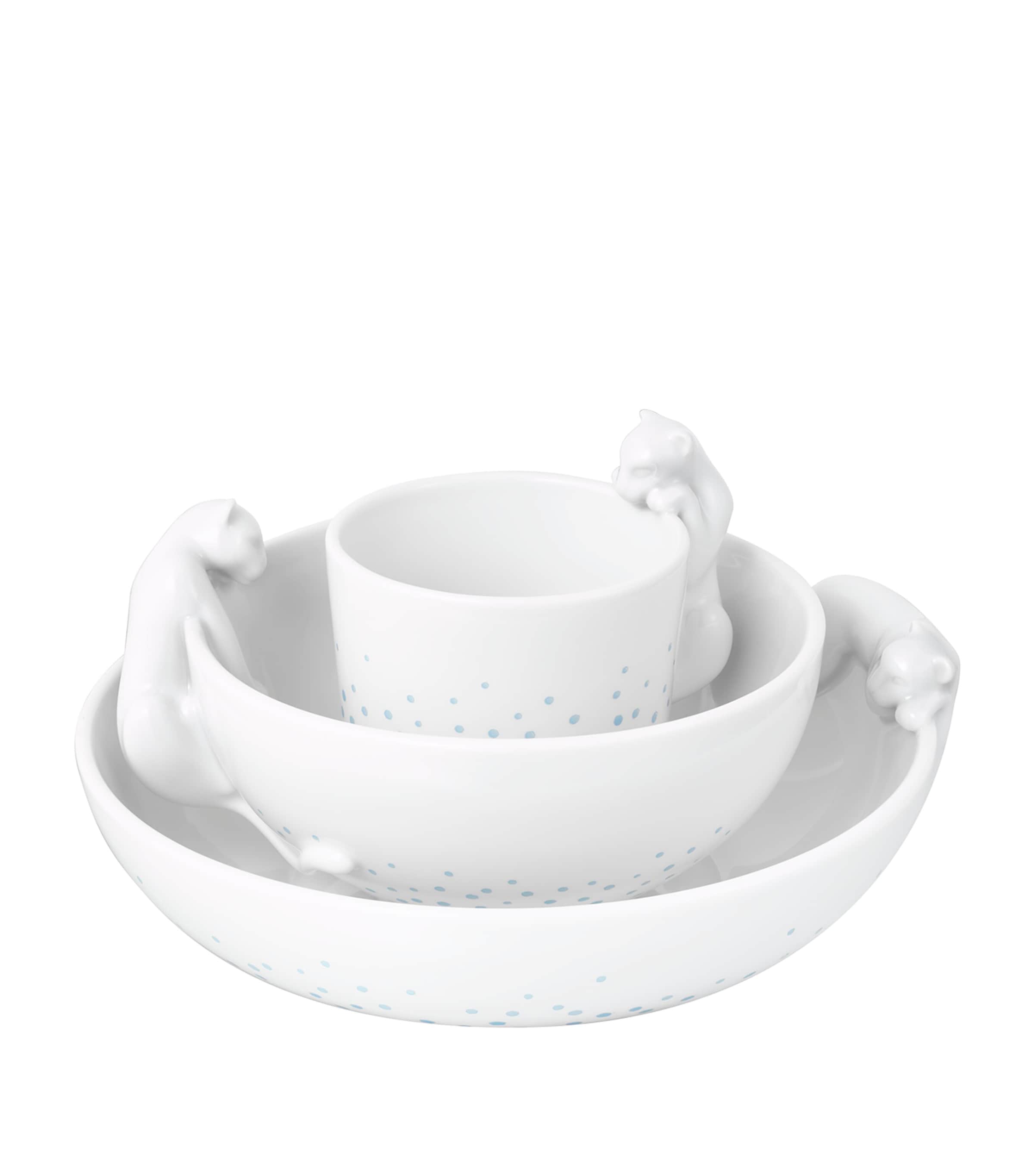Cartier Baby Panther 3-Piece Crockery Set WHITE Image 1
