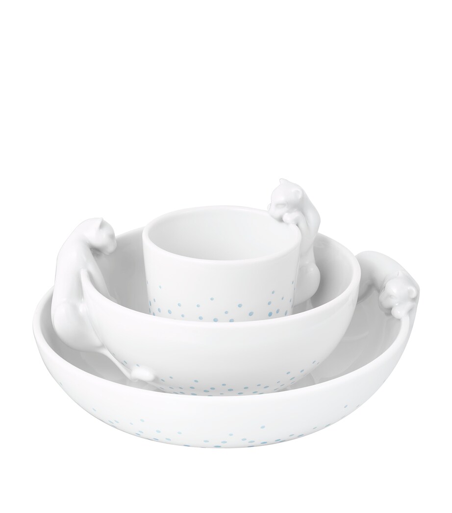 Cartier Baby Panther 3-Piece Crockery Set WHITE Image 1