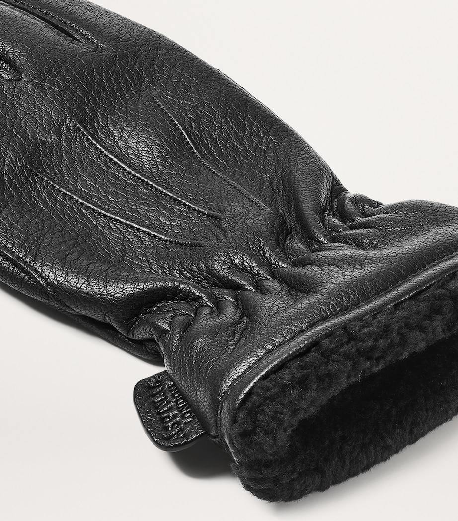 Women's Deerskin Gloves (Large) BLACK Image 3