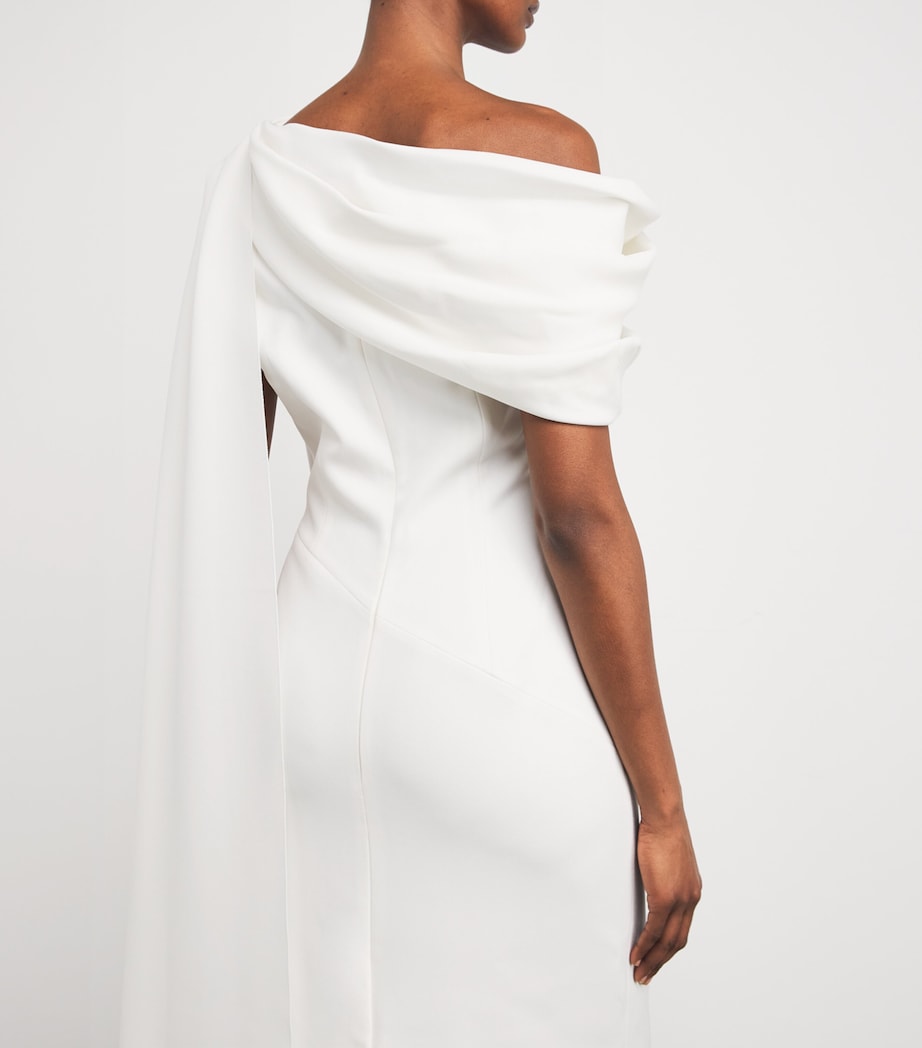Crepe Draped Maite Maxi Dress IVORY Image 4