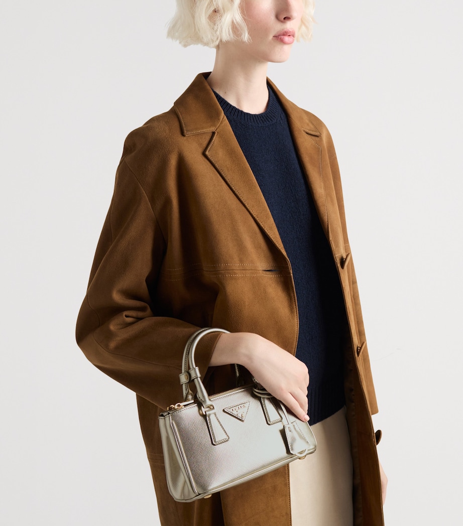 Mini Patent Saffiano Leather Galleria Top-Handle Bag F0846 Image 8