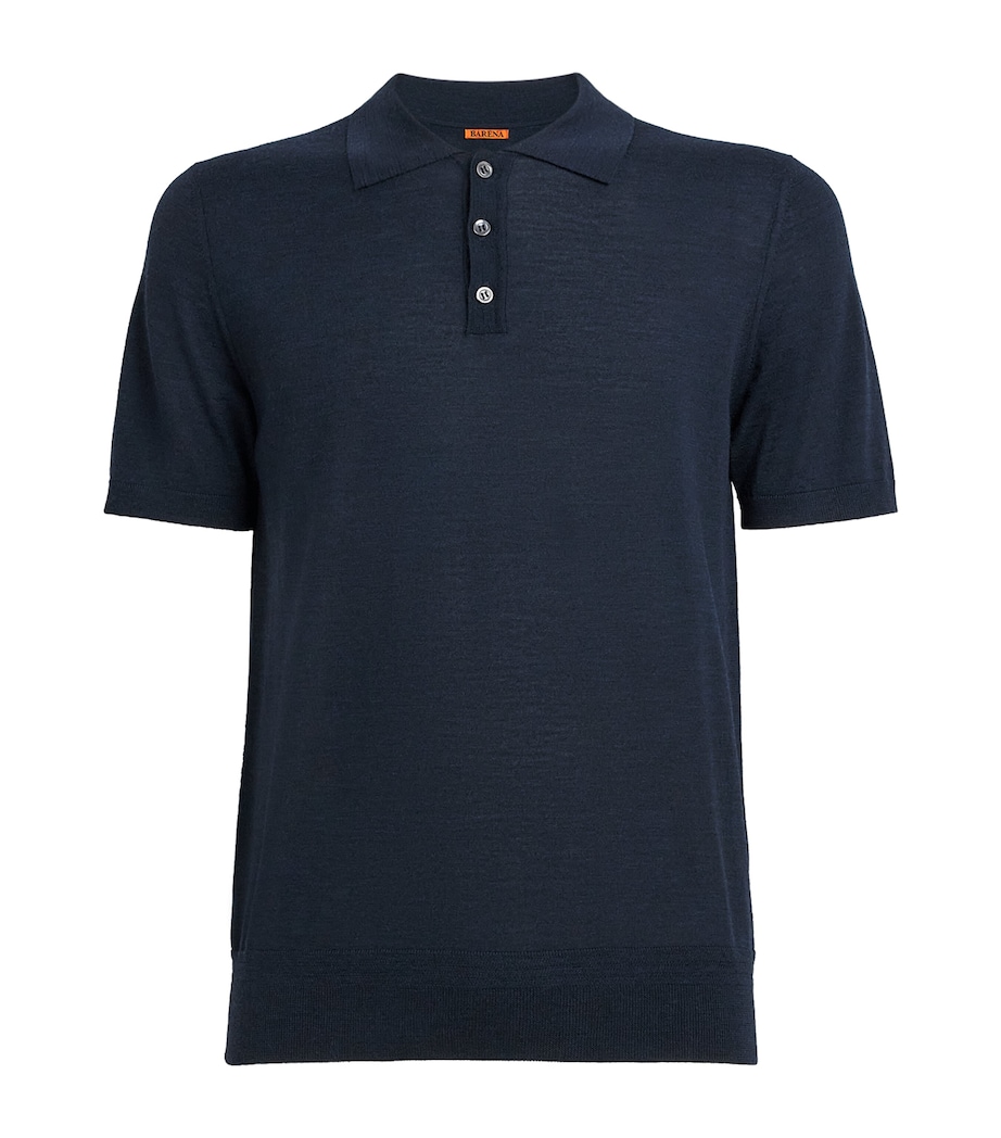 Extrafine Merino Polo Shirt 170 NAVY Image 1