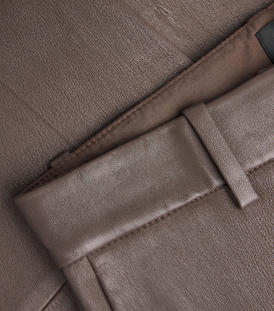 Leather Coleman Trousers MUSHROOM Image 5