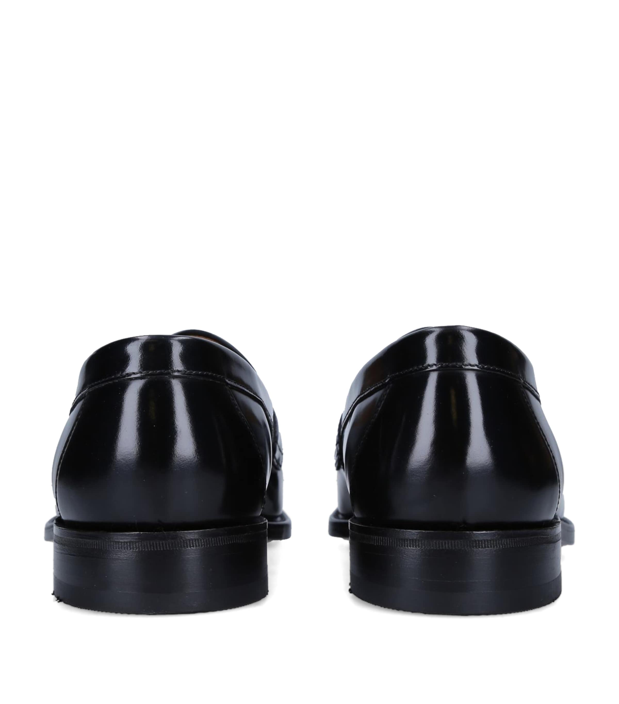 Loake Leather Penny Loafers Black Image 2