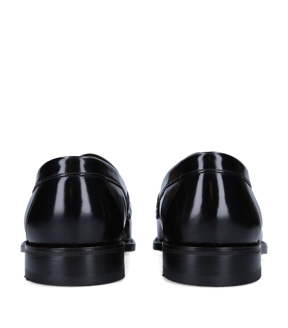 Loake Leather Penny Loafers Black Image 2