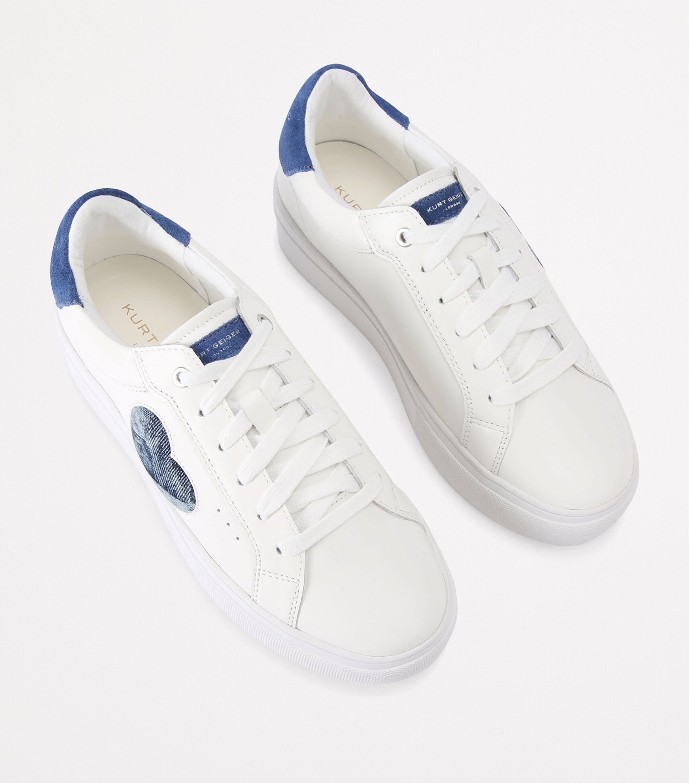 Kurt Geiger London Leather Lana Heart Low-Top Sneakers Denim Image 4