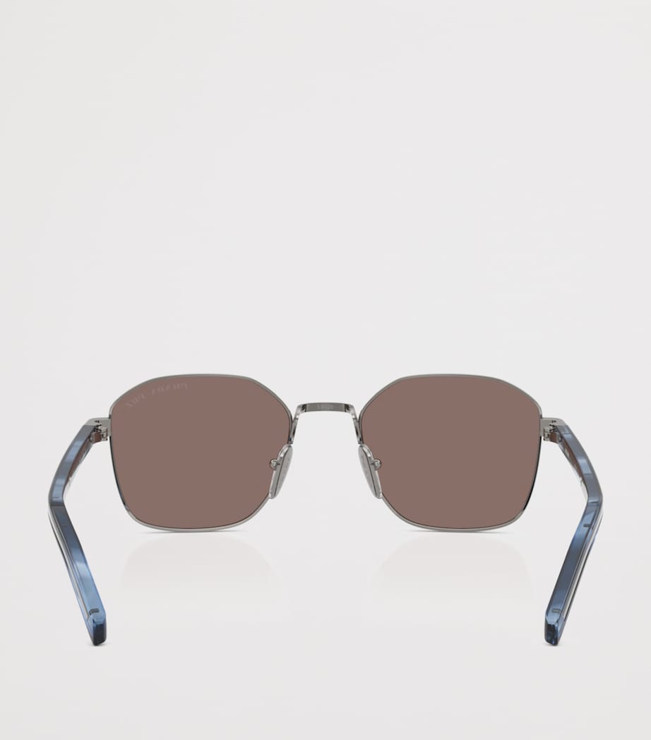 Prada Metal Geometric Sunglasses Grey Image 4