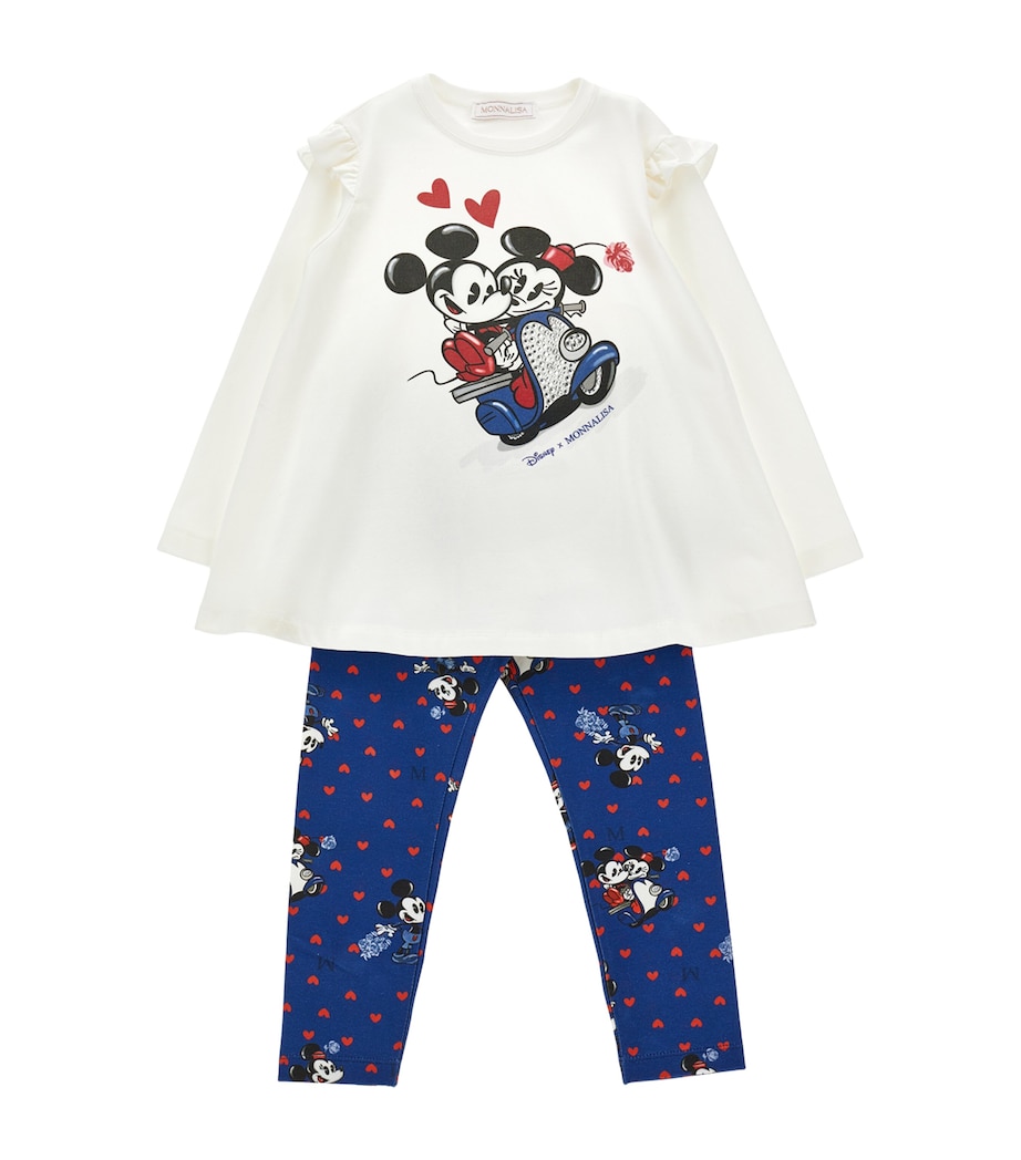 x Disney Mickey Mouse T-Shirt and Leggings Set (2-12 Years) PANNA+BLU Image 1
