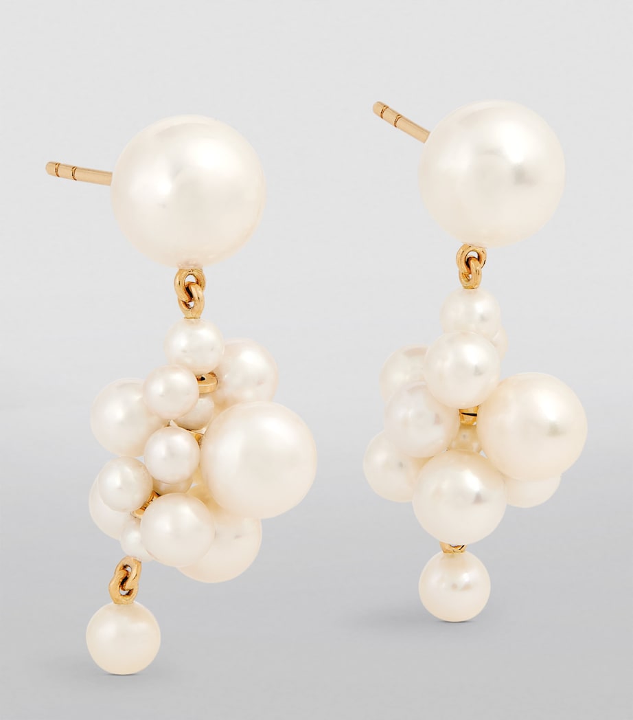 Yellow Gold and Pearl Botticelli Drop Earrings YELLOW GOLD Image 2