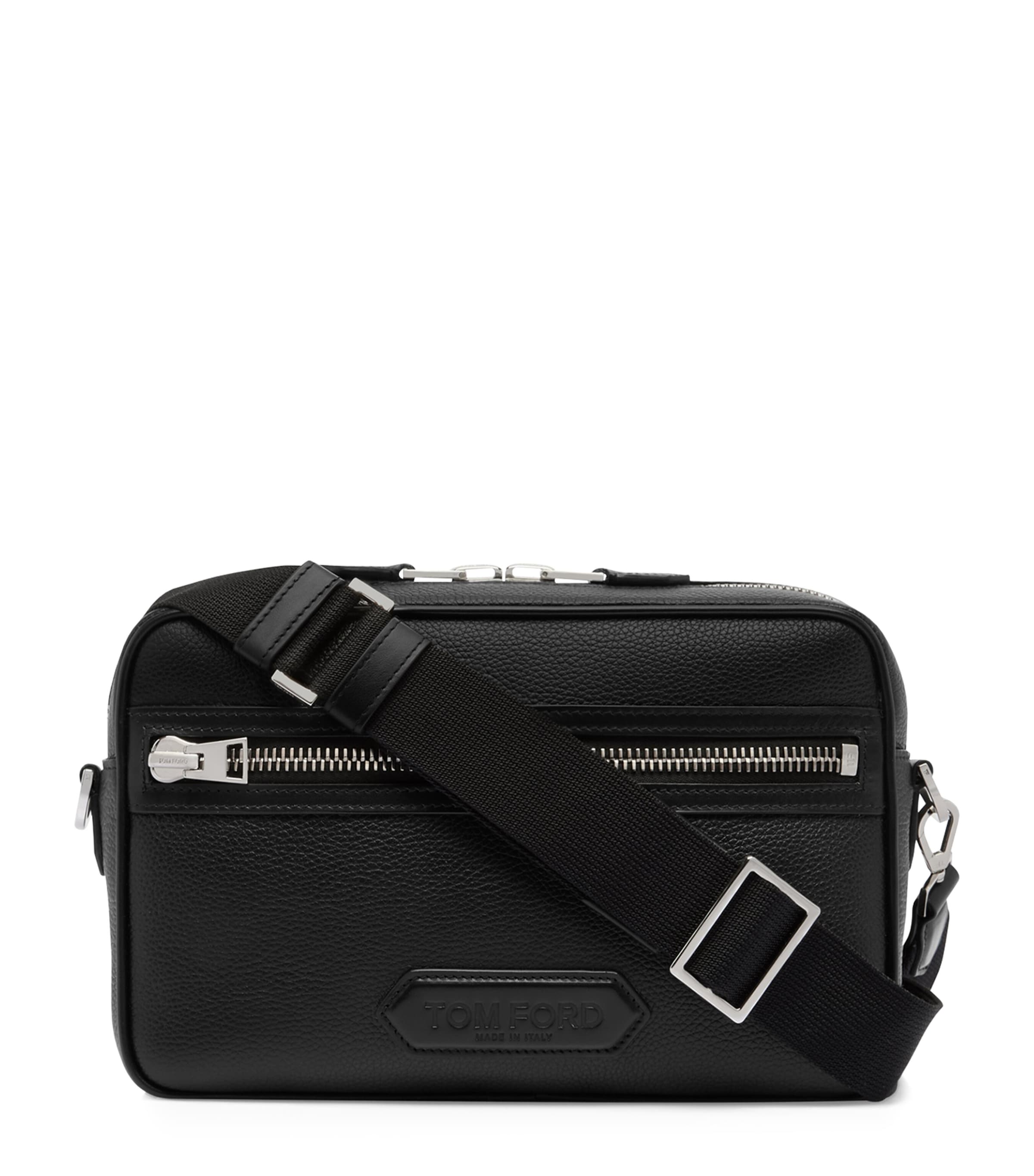 Tom Ford Medium Leather Traveller Messenger Bag In Black