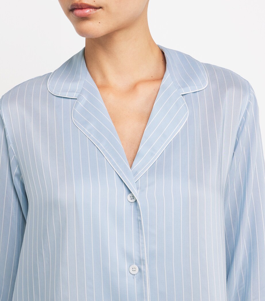Zimmerli Womens Stripe Sleepshirt Blue Stripes Image 7