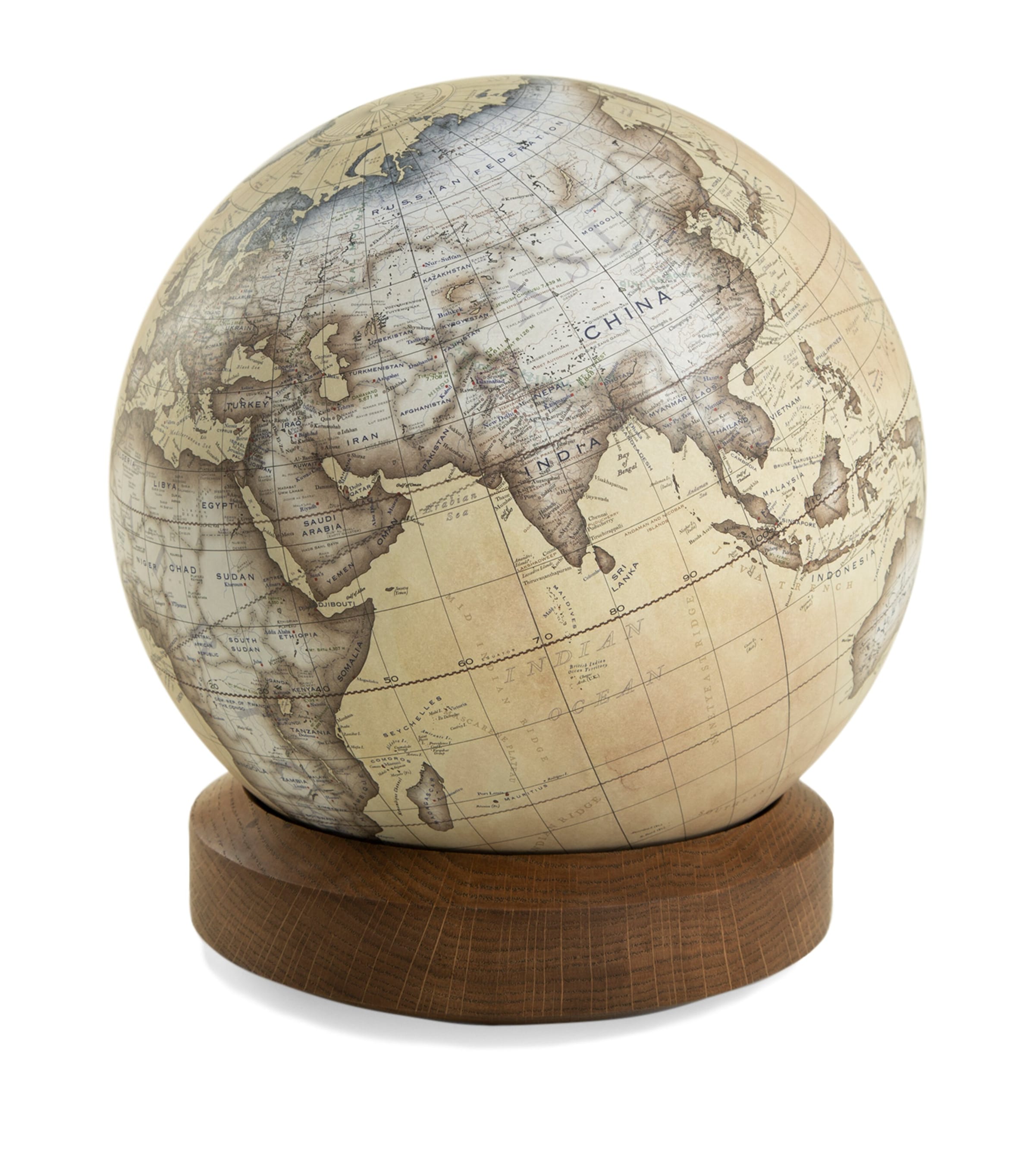 Bellerby The Oak Albion Desk Globe (22cm) Yellow Ochre Image 2