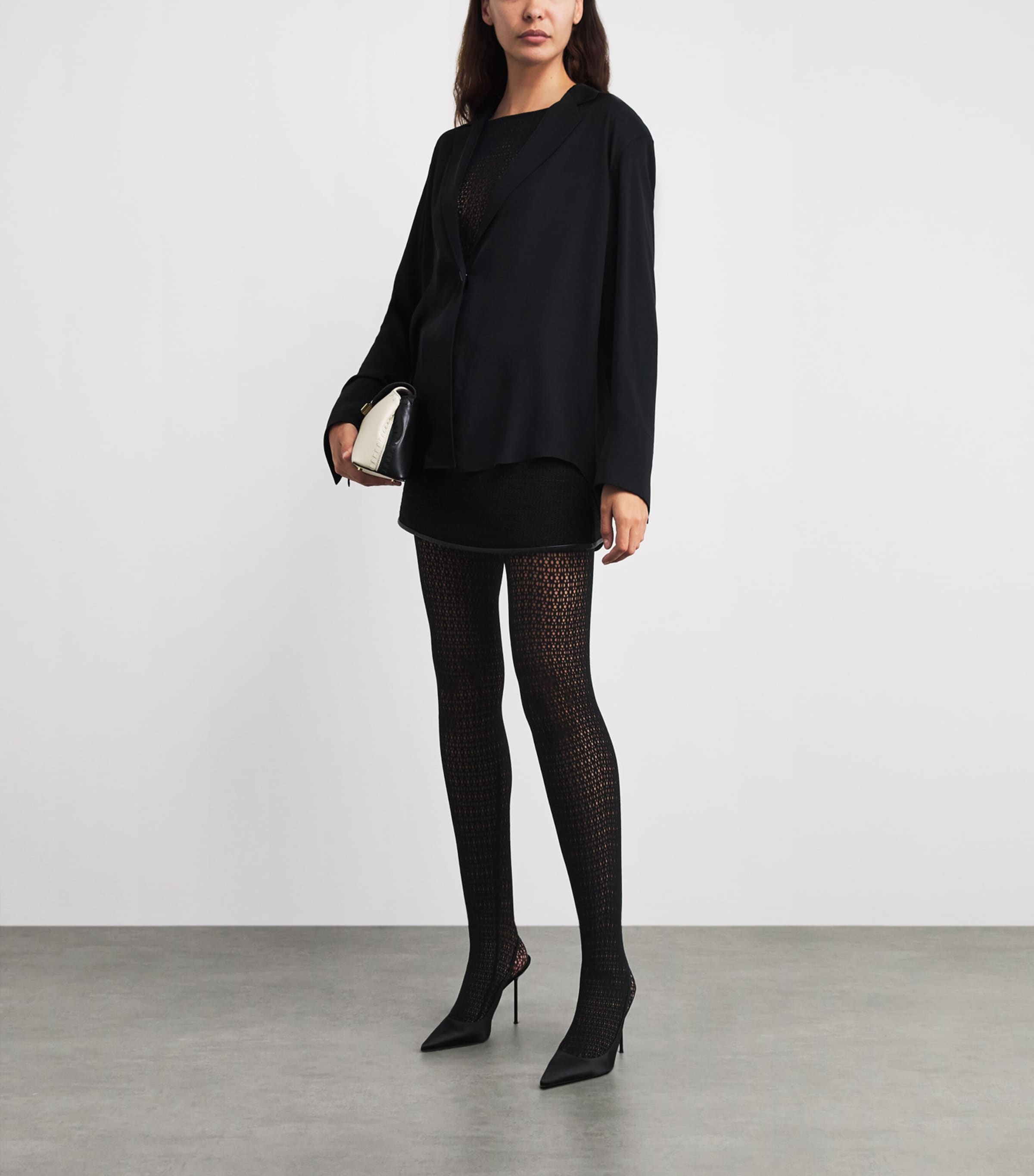 Wolford Womens Net Daisy Catsuit Black Image 2