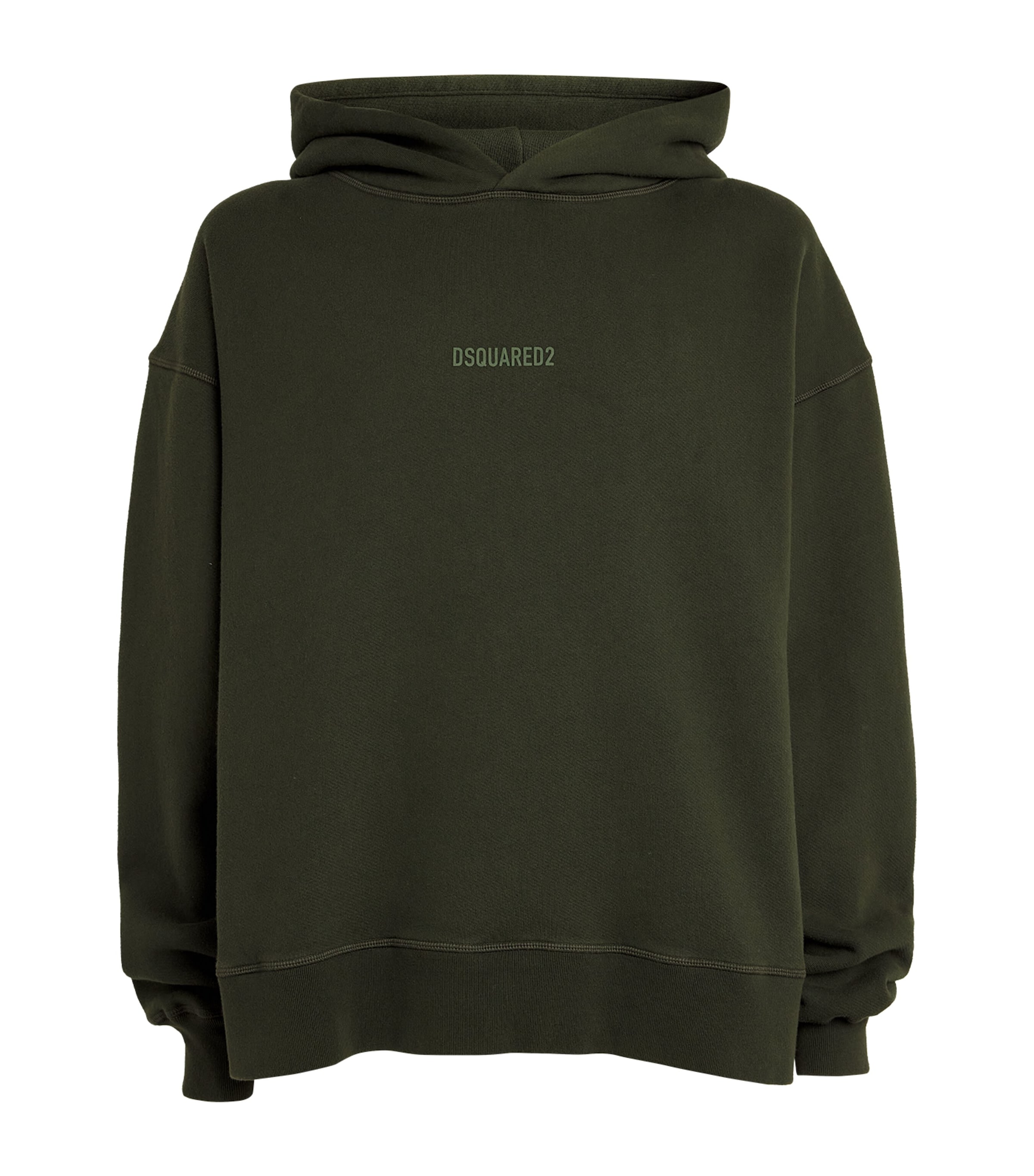 Dsquared2 Cotton Logo Hoodie In Green