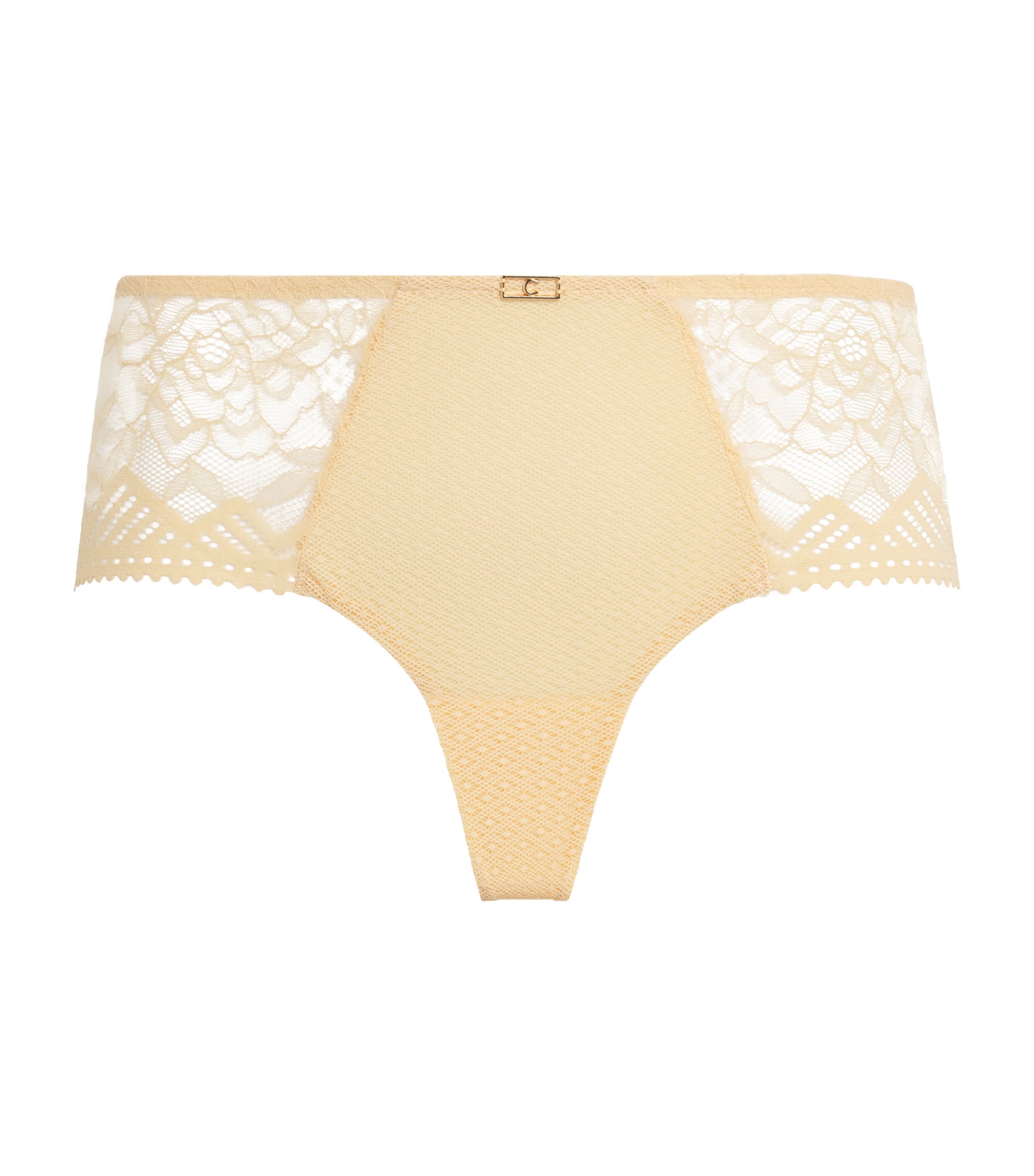 Shop Chantelle Lace Origins Shorty Briefs In Yellow