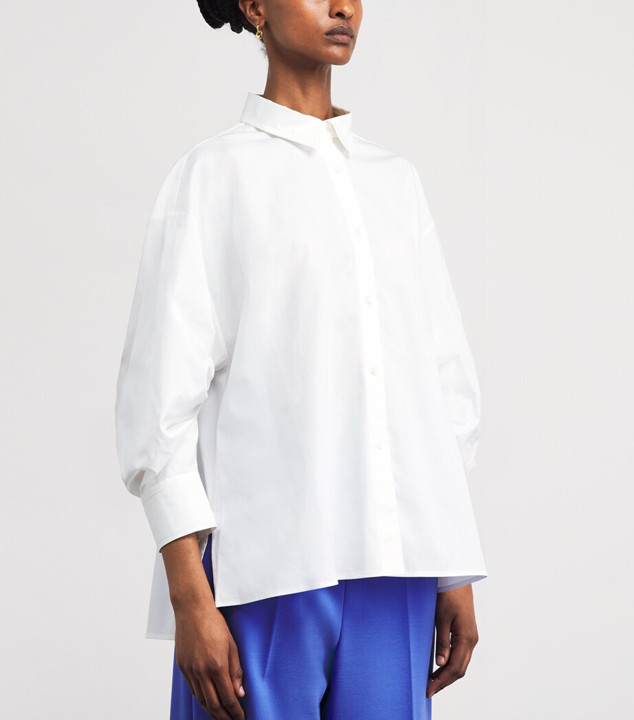 Carolina Herrera Womens Cotton Oversized Clara Shirt White Image 4