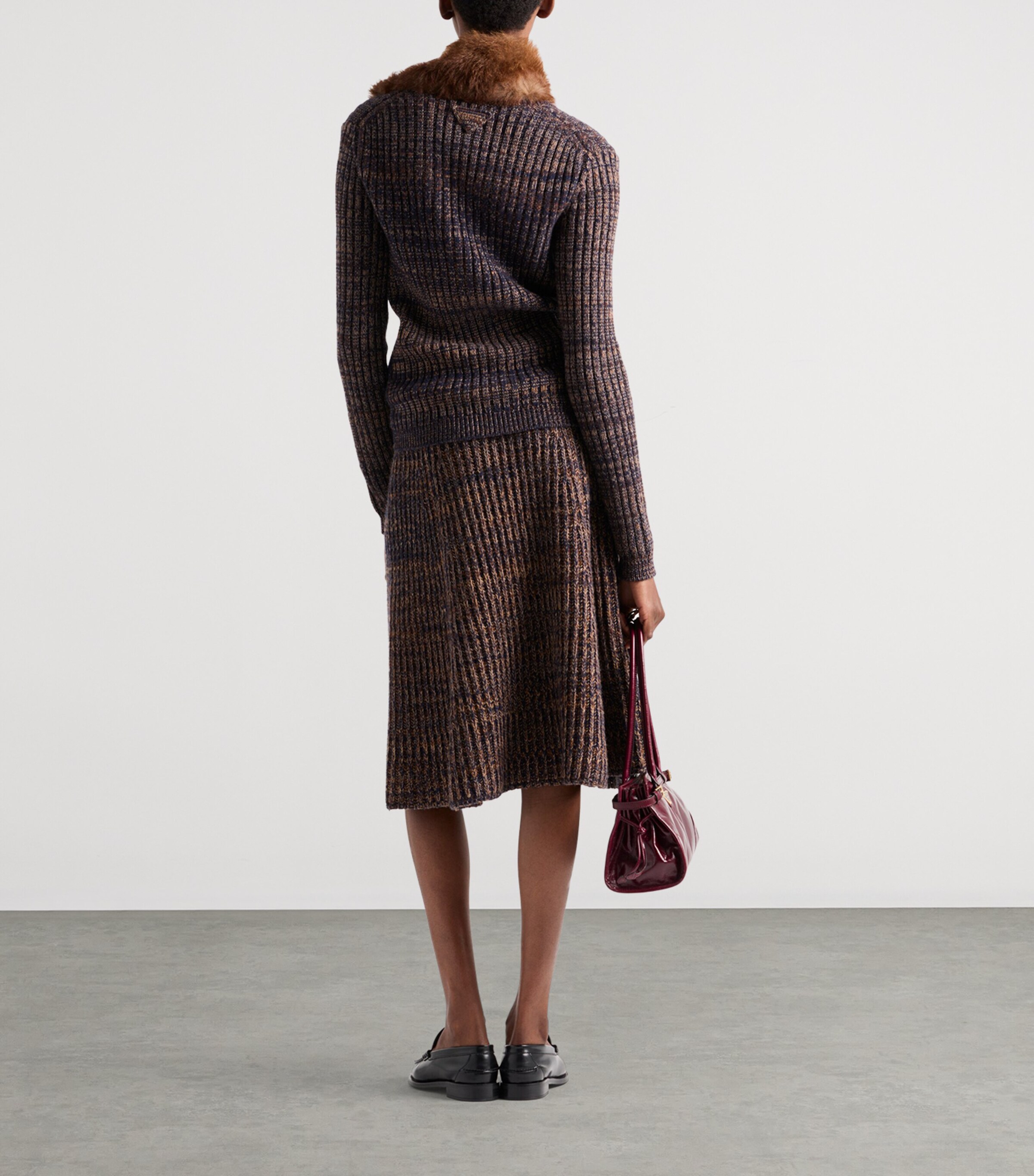 Wool-Cashmere Mouliné Cardigan F0XB7 Image 5