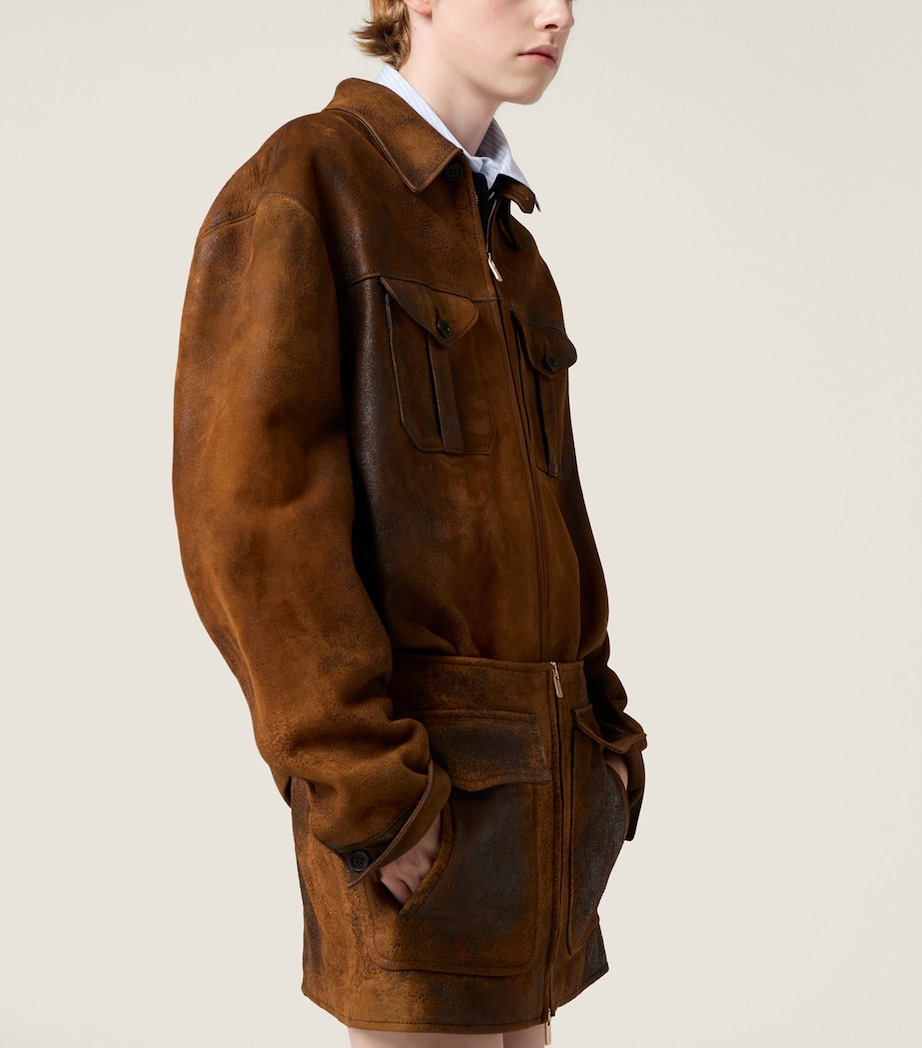 Waxed Suede Mini Skirt F0046 Image 5