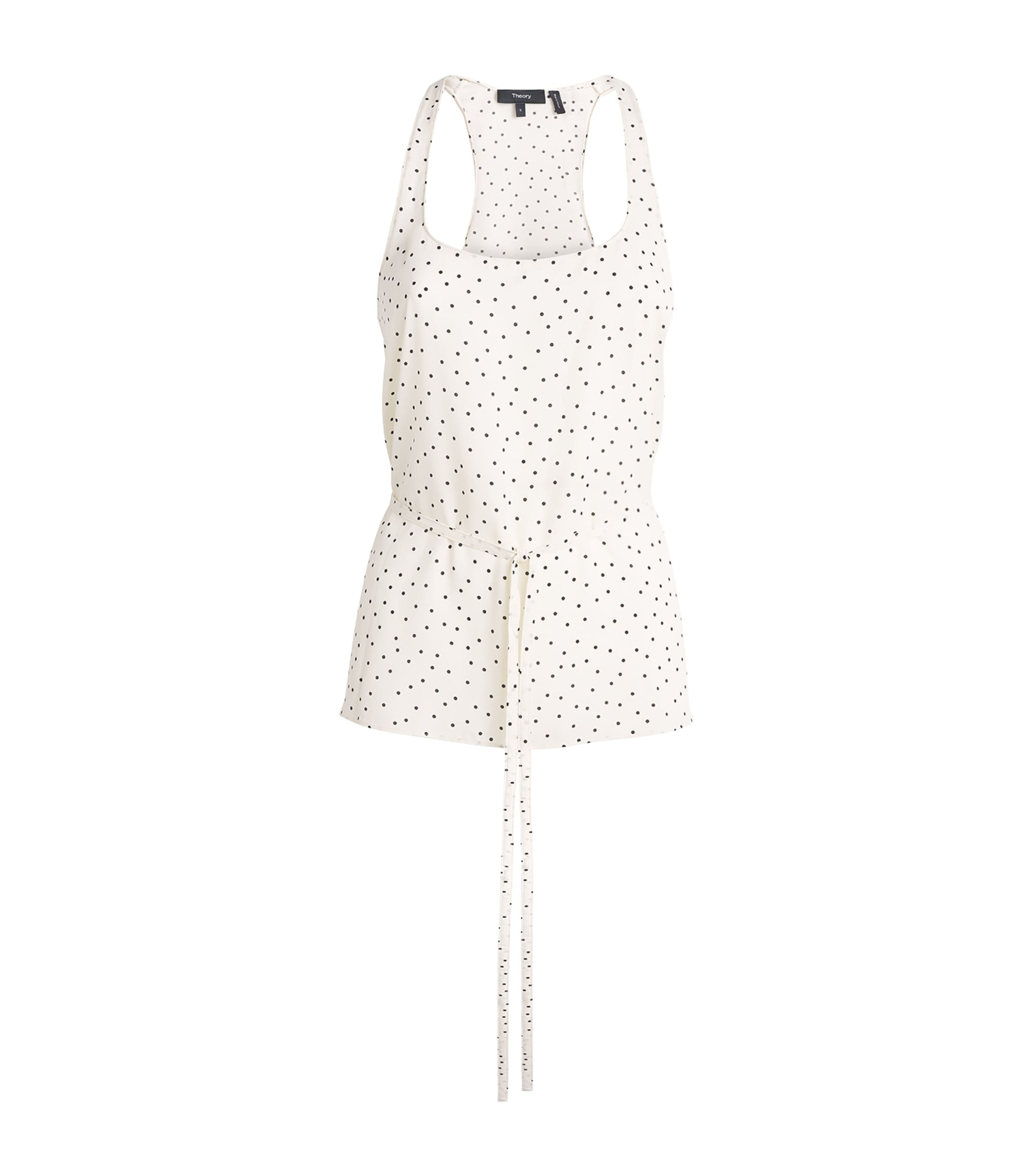 Theory Womens Silk-Blend Polka-Dot Tank Top Chk Ivory Multi Image 1