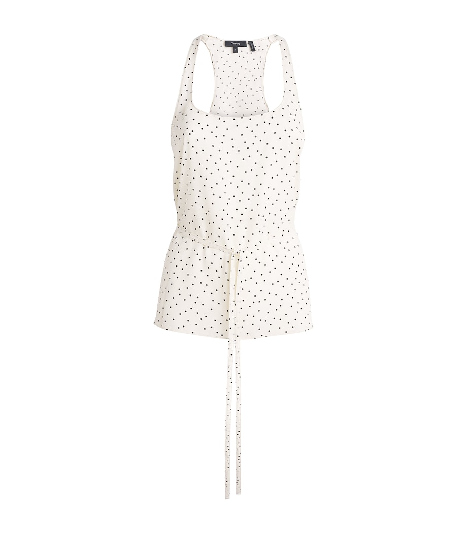 Theory Womens Silk-Blend Polka-Dot Tank Top Chk Ivory Multi Image 1