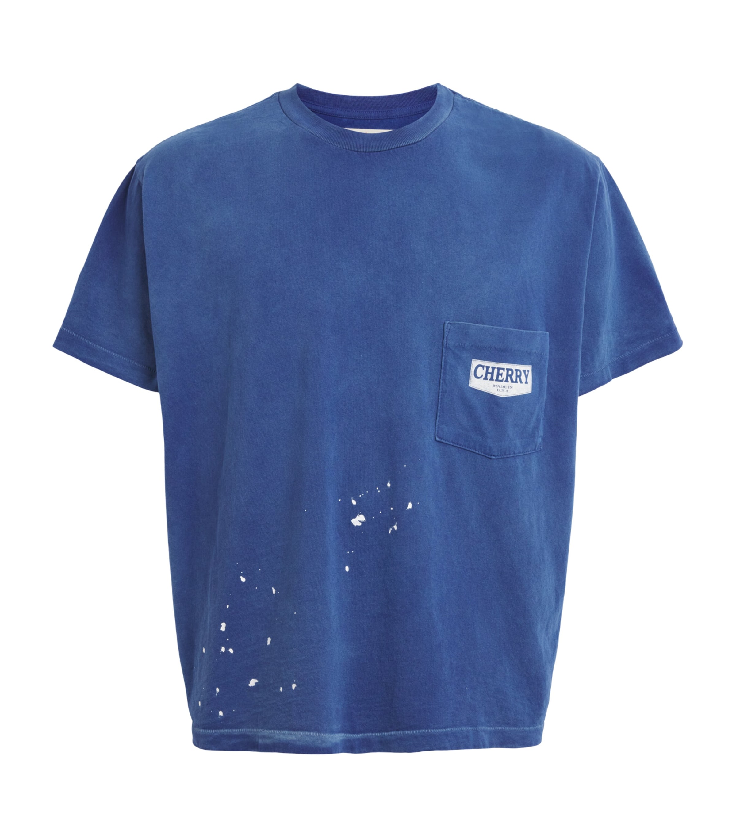 Cherry Los Angeles Mens Chevron-Stitch Logo T-Shirt Faded Navy Image 1