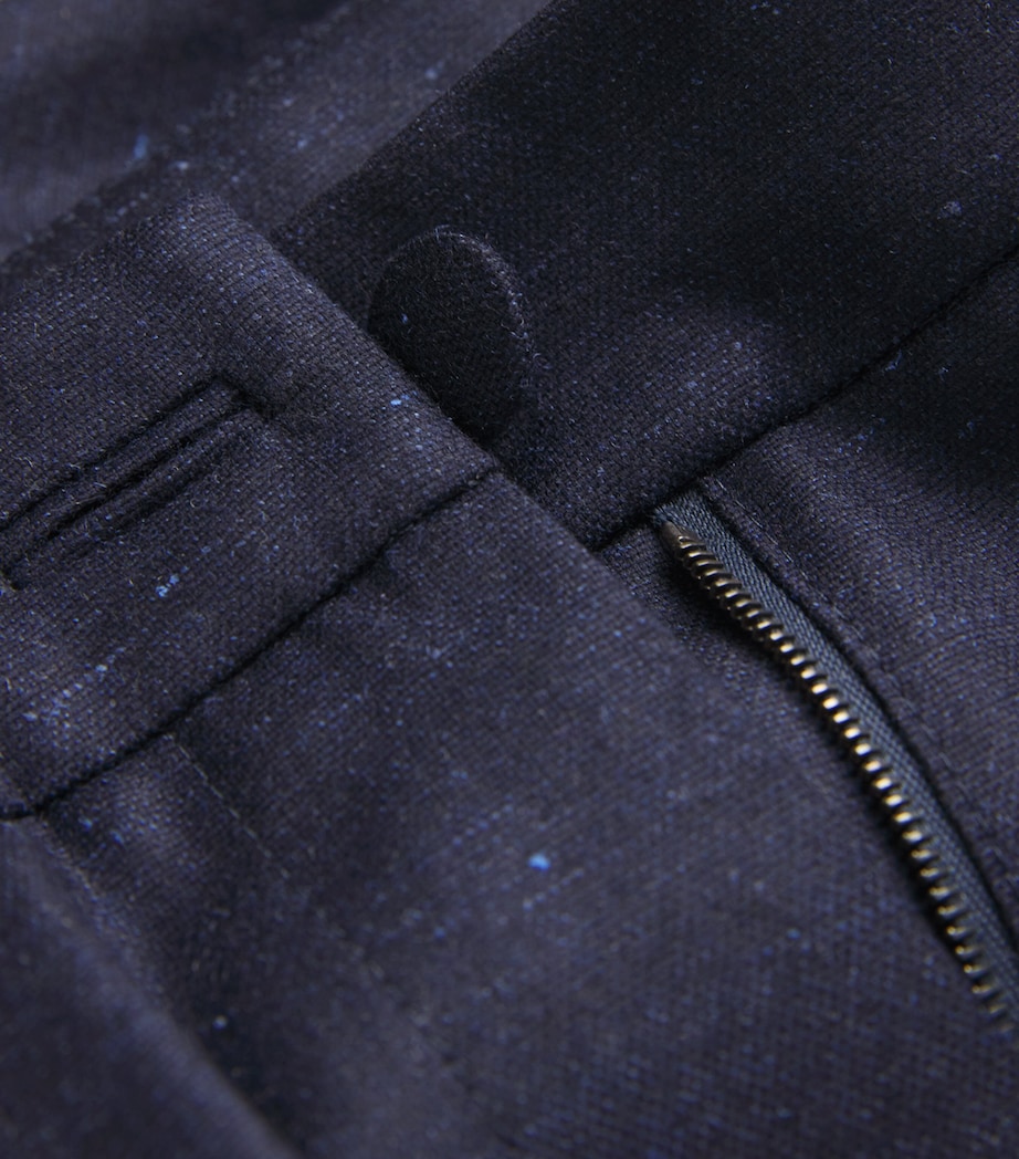 Wool-Blend Tailored Trousers DRK NAVY W LGHT BLUE Image 5