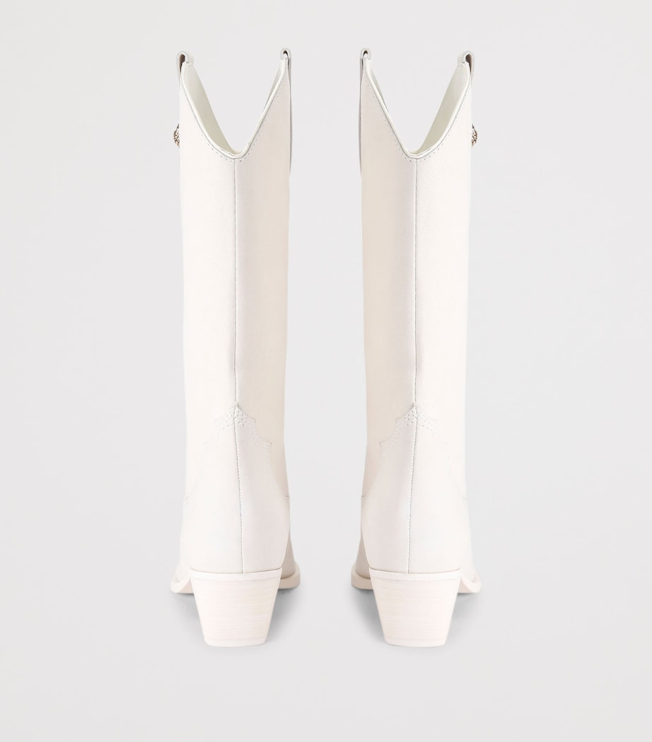 Kurt Geiger London Leather Kurt’s Cabana Kiss Cowboy Boots 50 White/comb Image 3