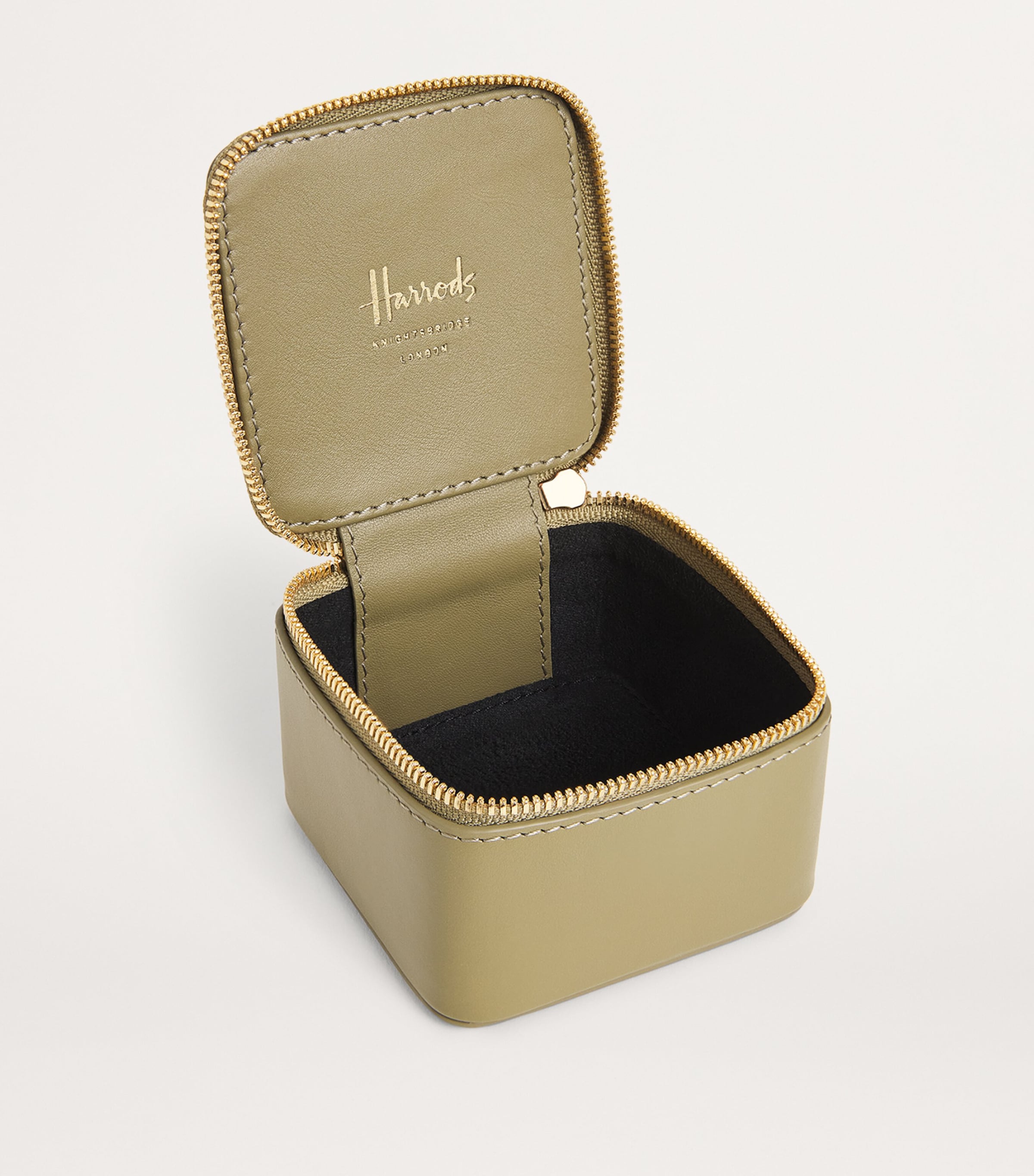 Small Smooth Leather Trinket Box OLIVE Image 2