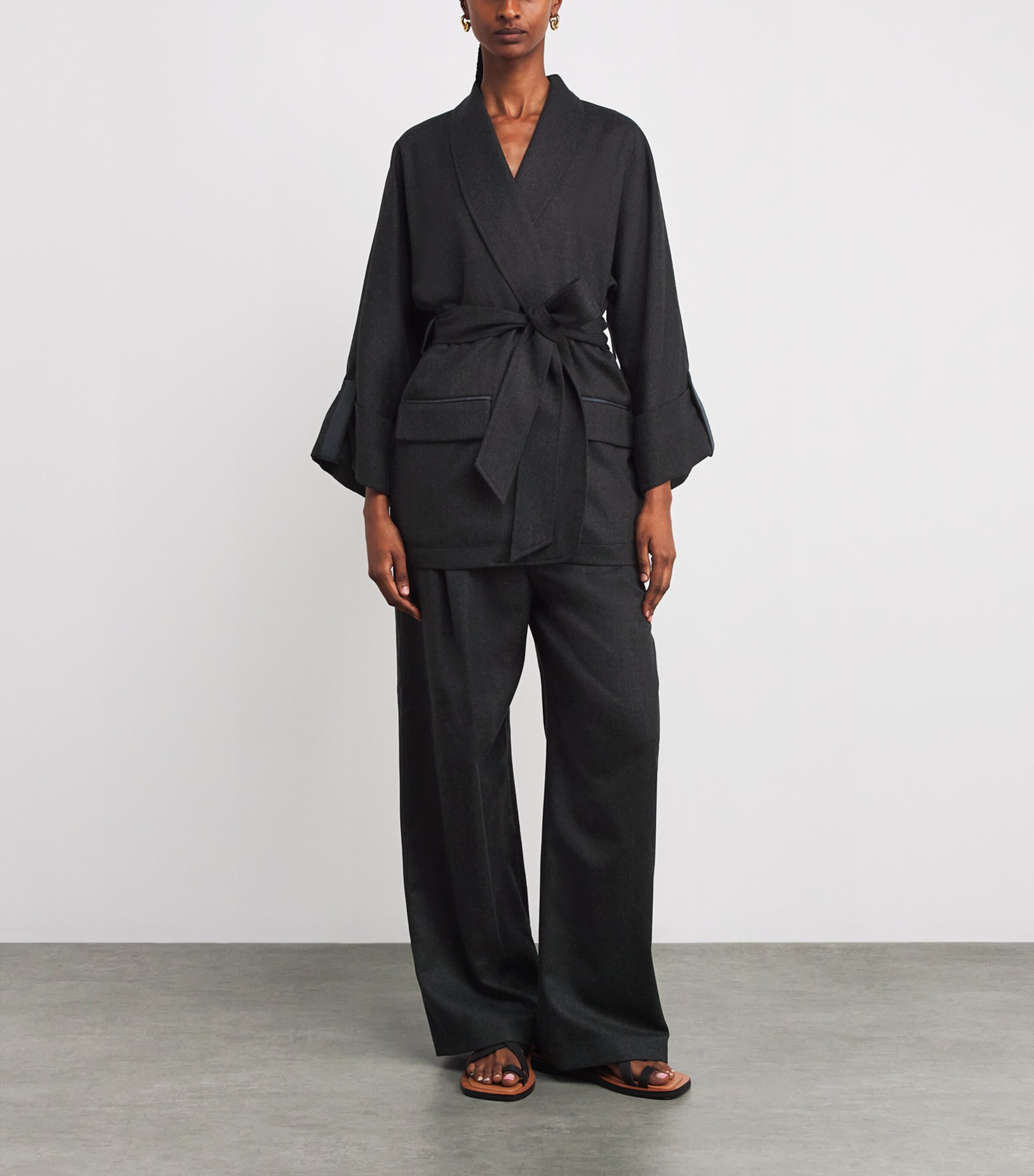 Wool-Blend Belted Jacket CARBONE Image 2