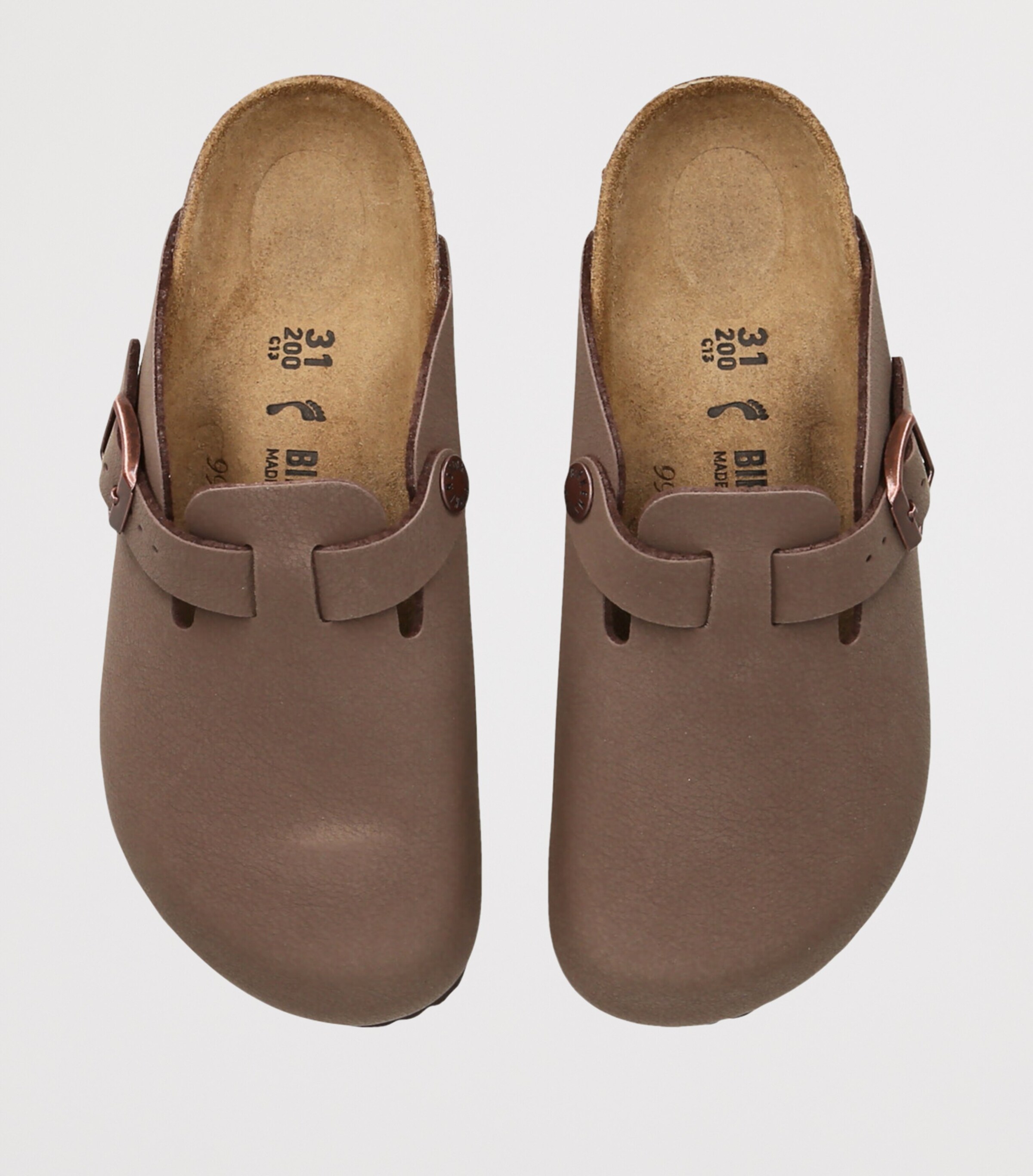 Faux Leather Boston Kids Clogs DARK BROWN Image 4