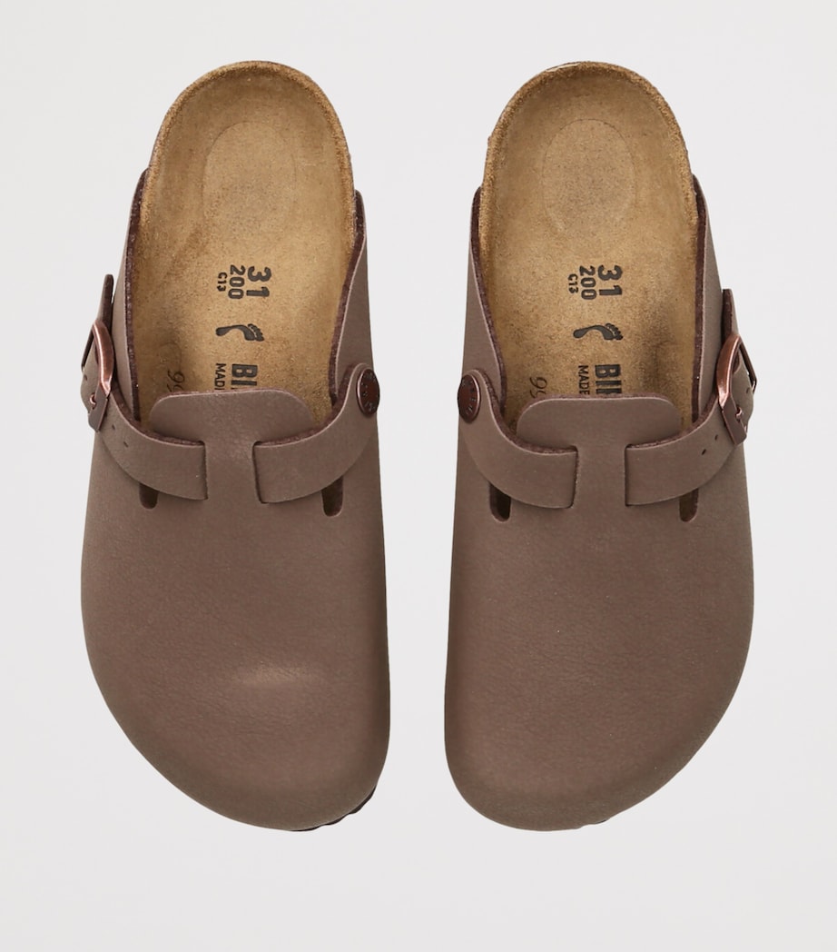 Faux Leather Boston Kids Clogs DARK BROWN Image 4