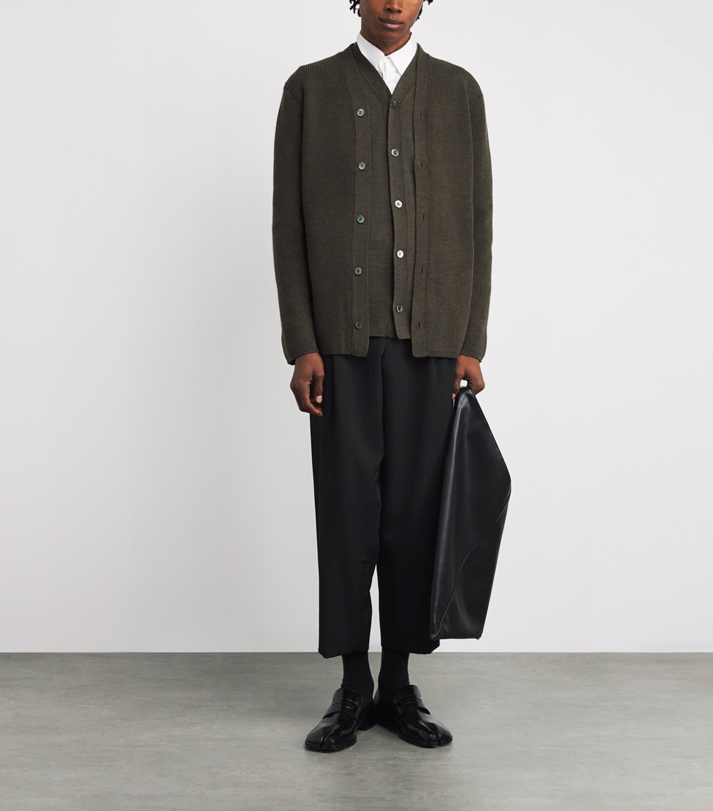 Wool Pleated Trousers BLACK Image 2