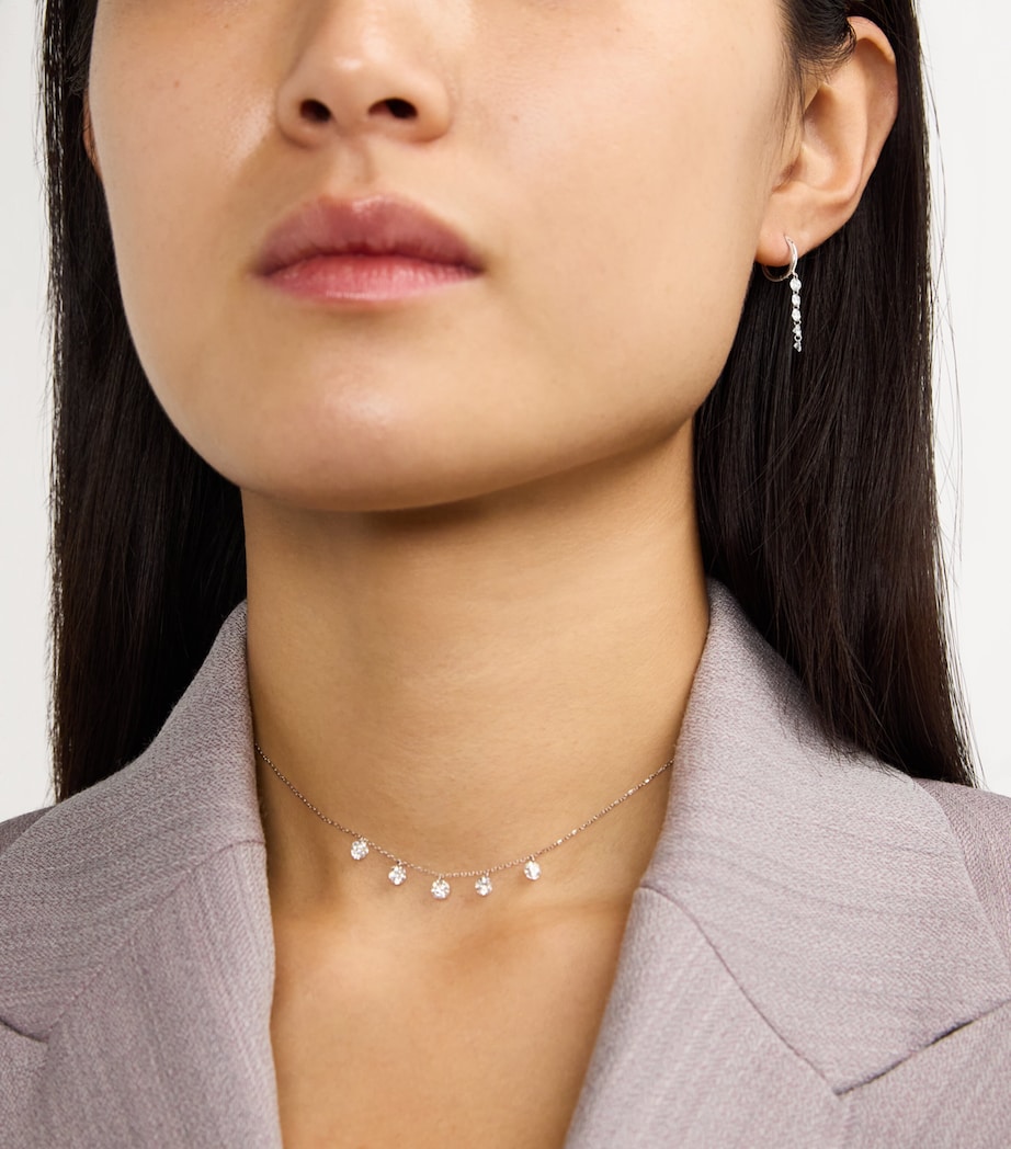 White Gold and Diamond Danaé Single Hoop Earring WHITE GOLD Image 2