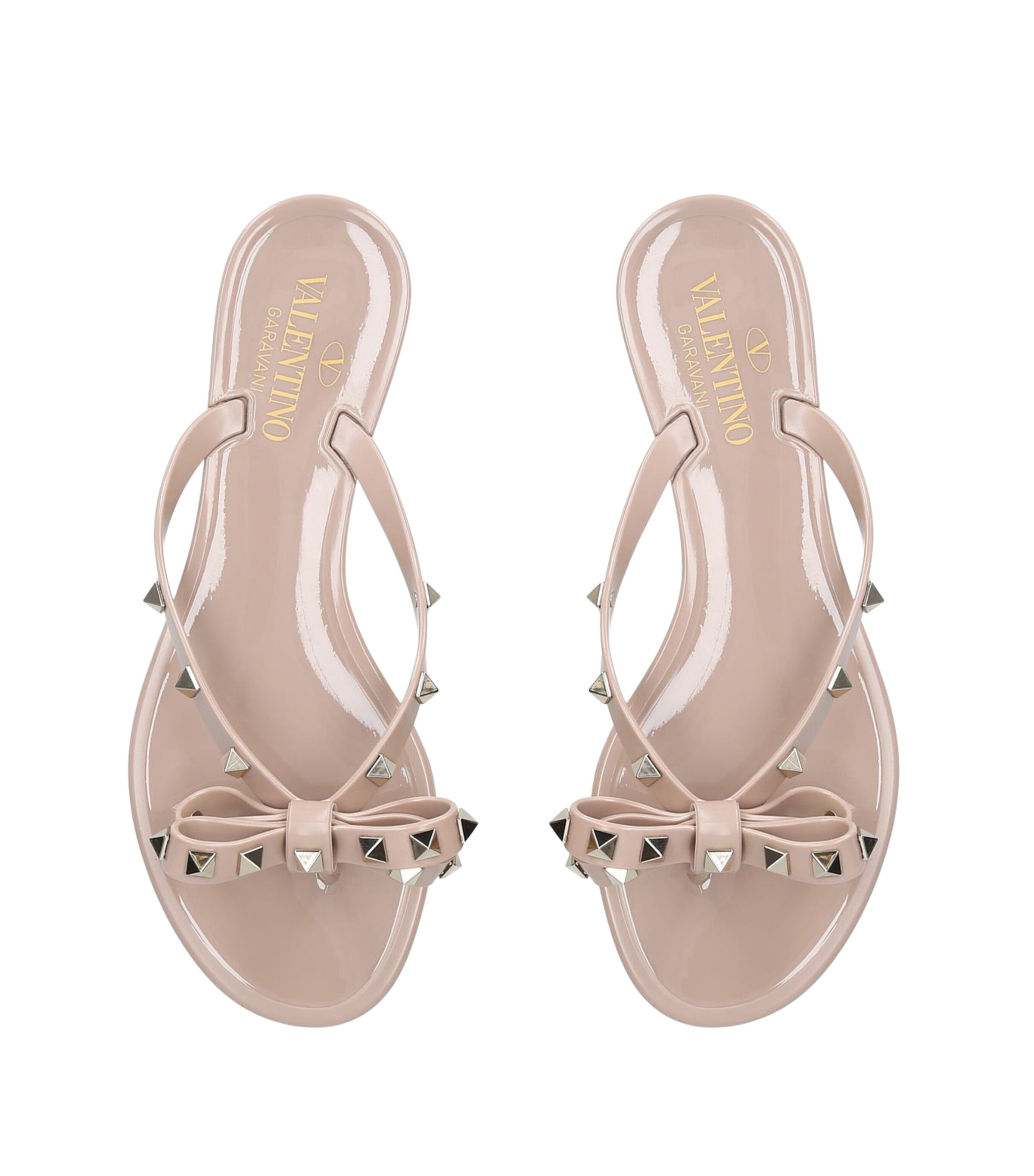 Valentino Garavani Rockstud Flip Flops Nude Image 7