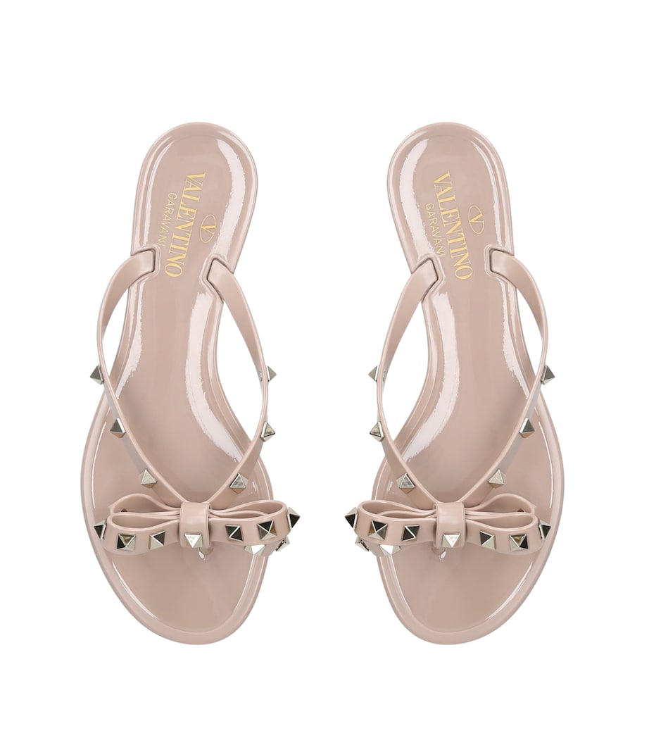 Valentino Garavani Rockstud Flip Flops Nude Image 7