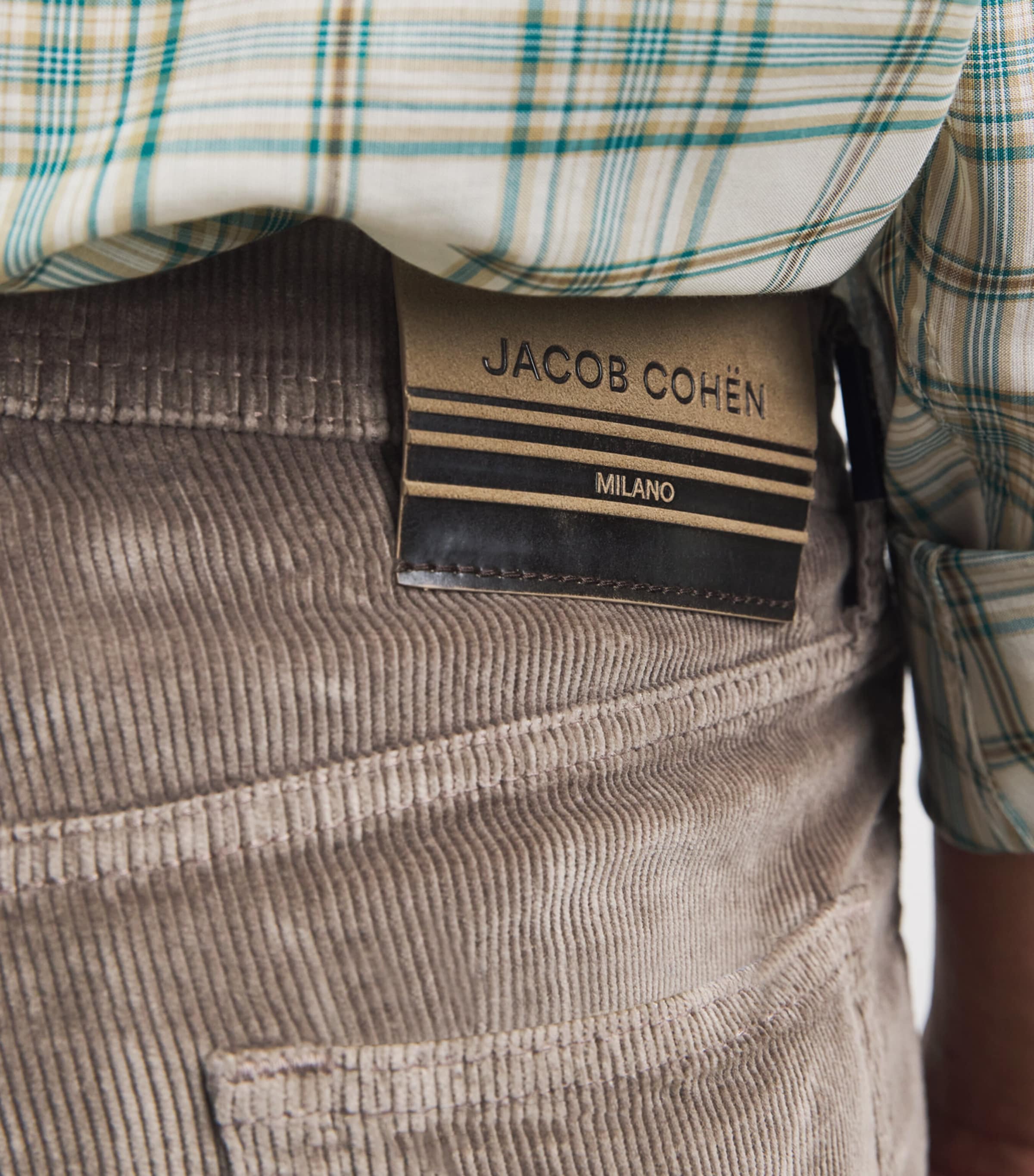 Jacob Cohën Mens Corduroy Edo Straight-Fit Chinos Elephant Grey Image 3