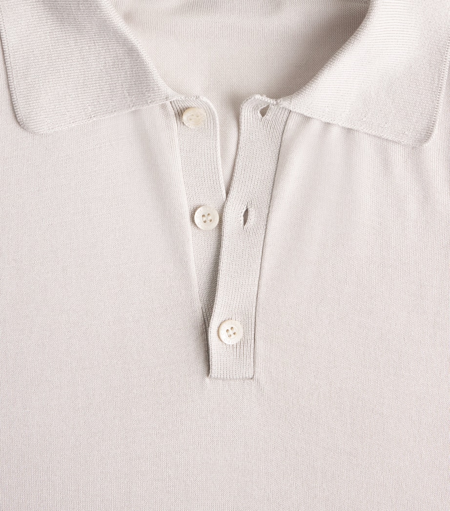 Silk Polo Sweater 80008 BEIGE Image 2