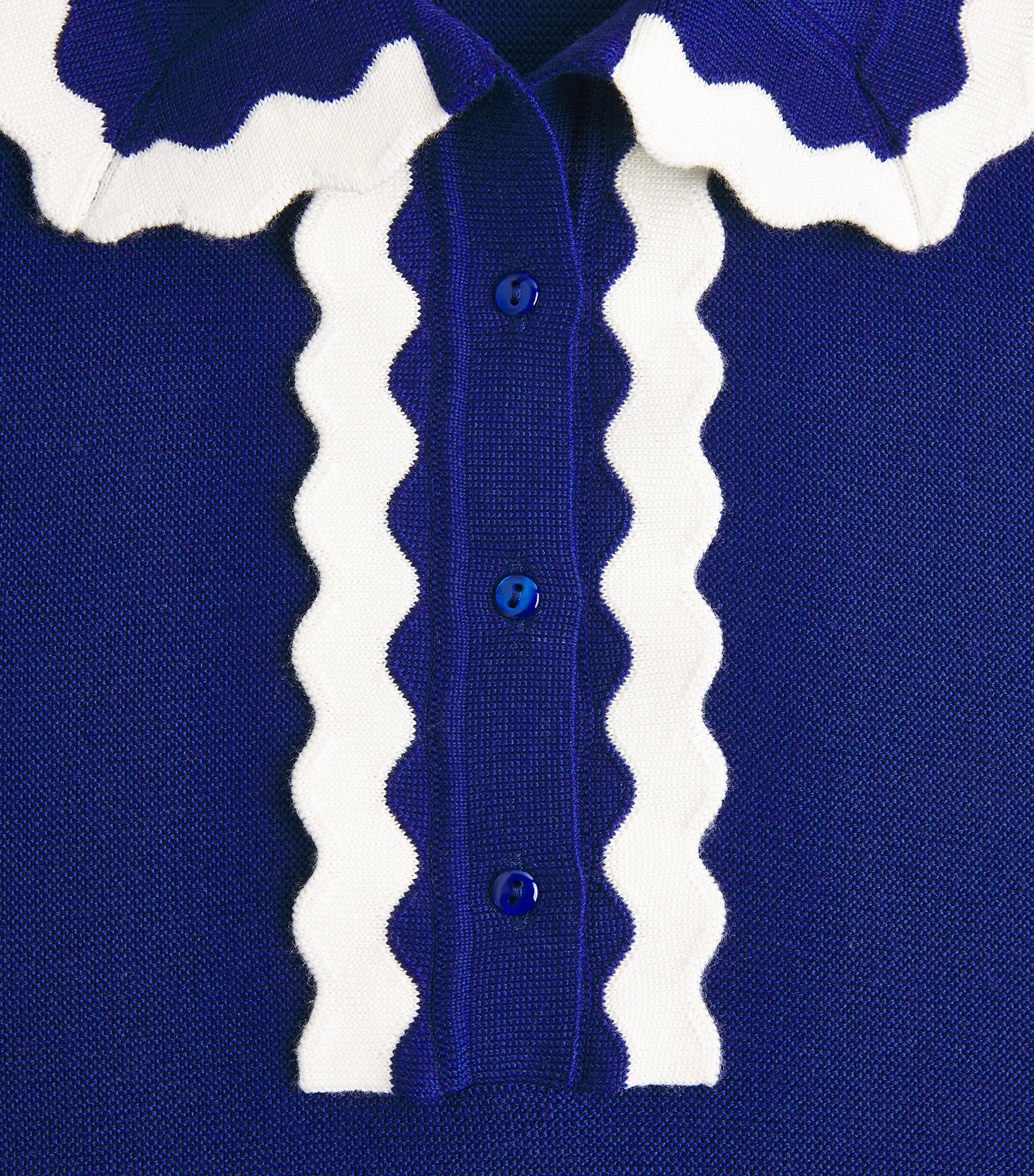 Molli Womens Virgin Wool Scalloped-Collar Sweater Blue Faience Milk Image 6