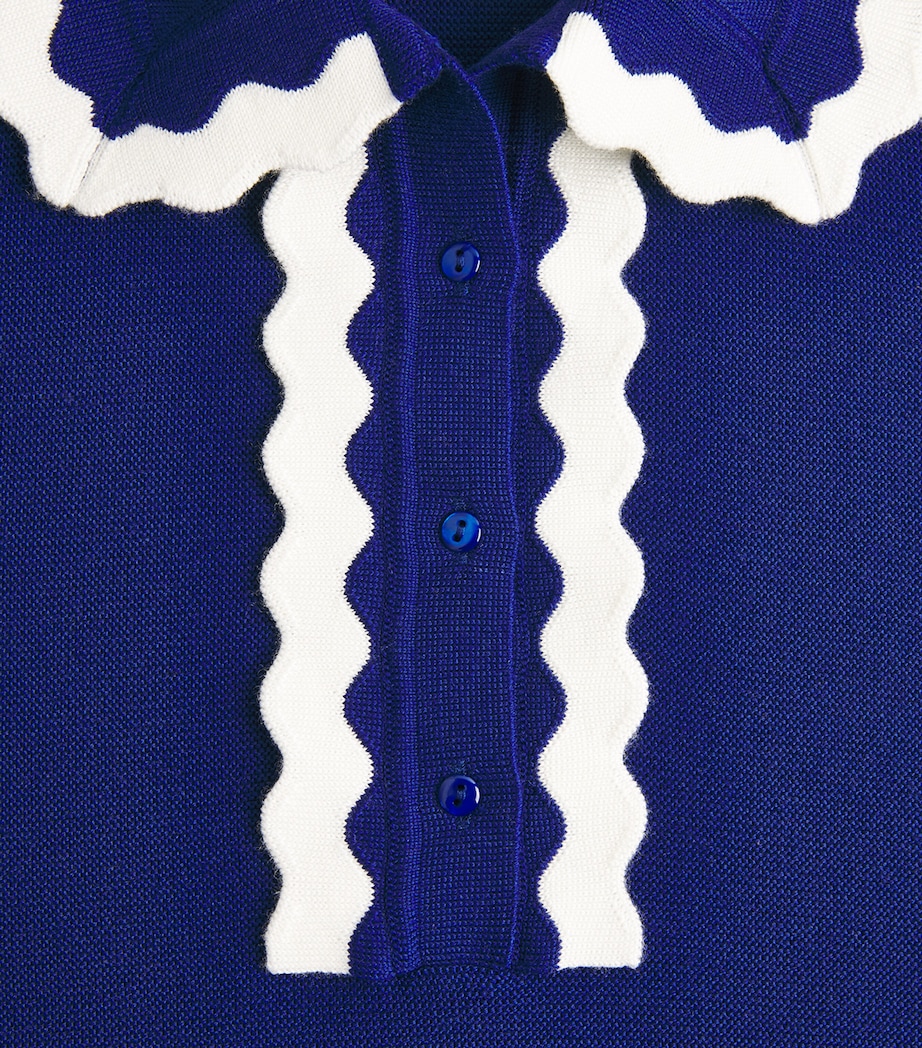 Molli Womens Virgin Wool Scalloped-Collar Sweater Blue Faience Milk Image 6