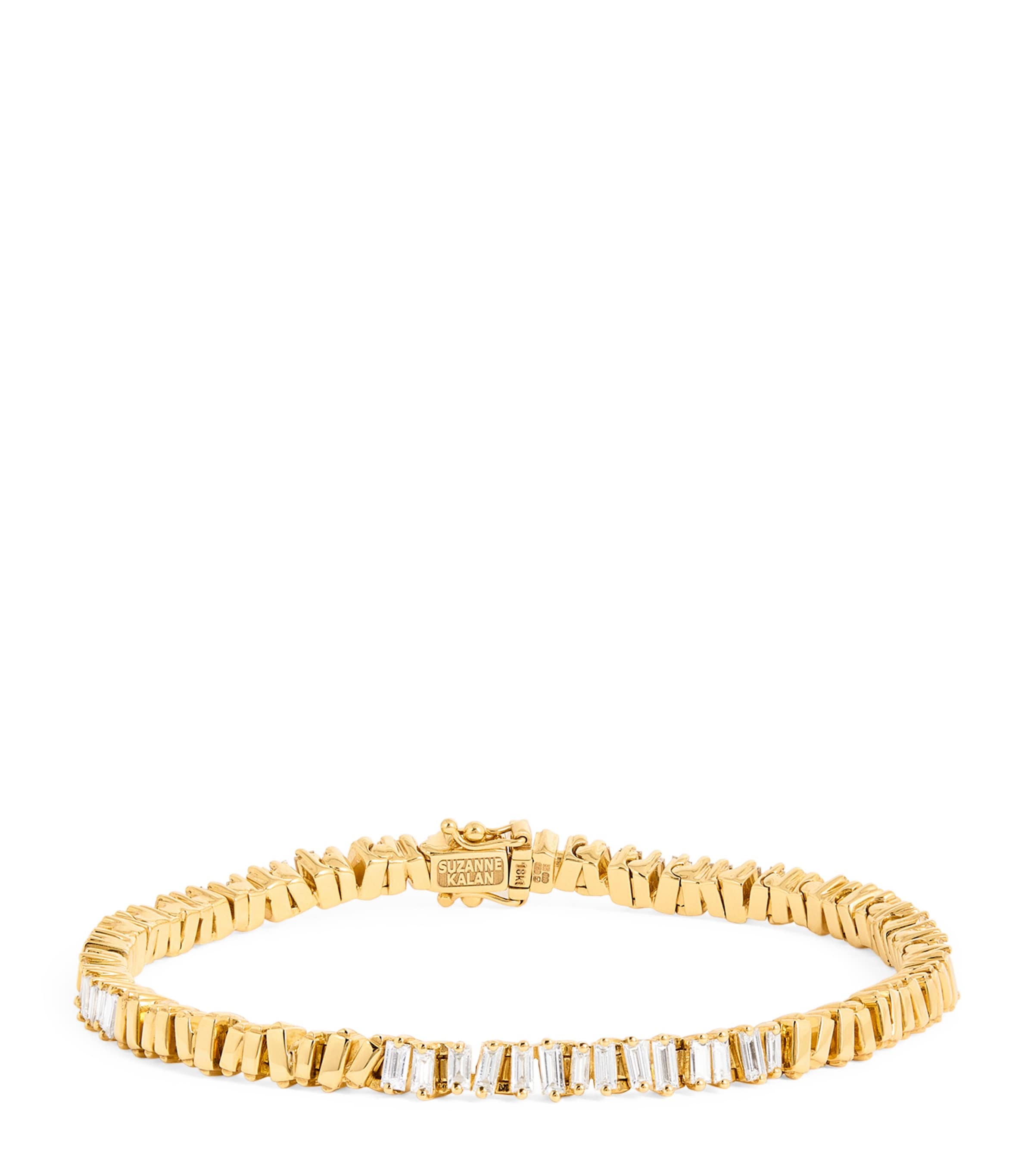 Suzanne Kalan Yellow Gold and Diamond Golden Mini ID Tennis Bracelet Yg/wd Image 1