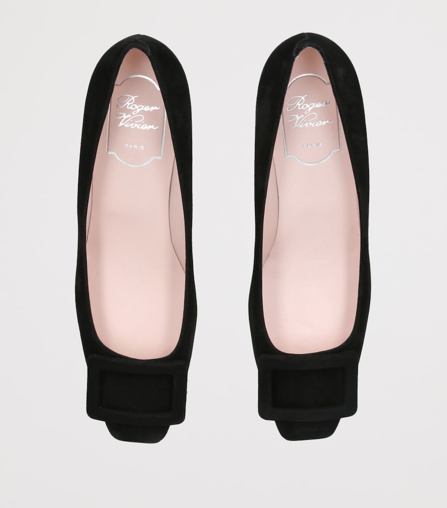 Suede Belle Vivier Trompette Pumps 45 BLACK Image 4