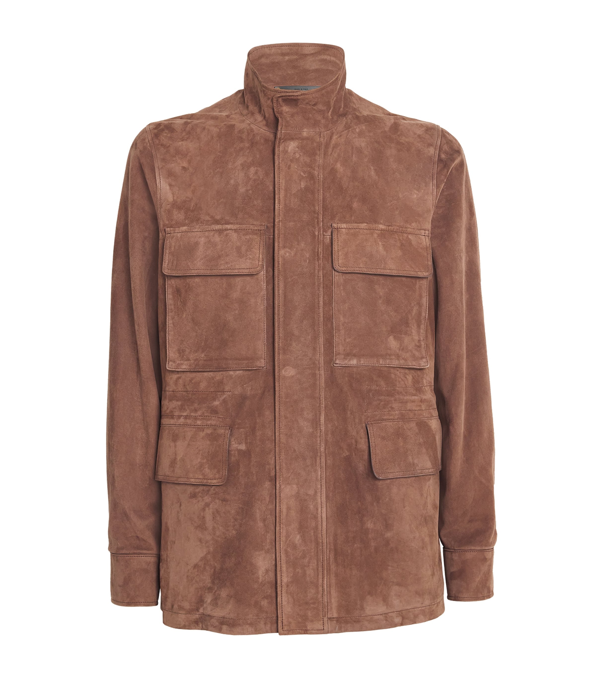 Paul Smith Suede Field Jacket In Brown