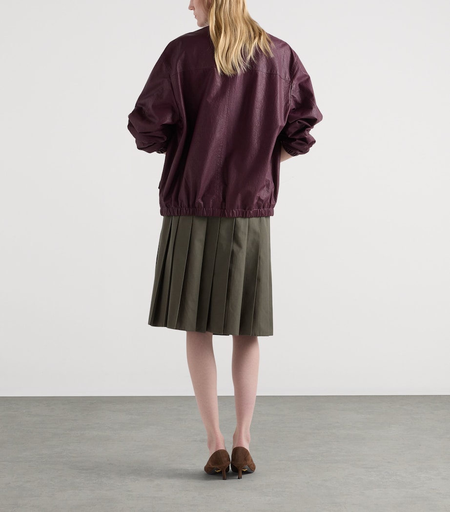 Prada Womens Pleated Midi Skirt Image 3