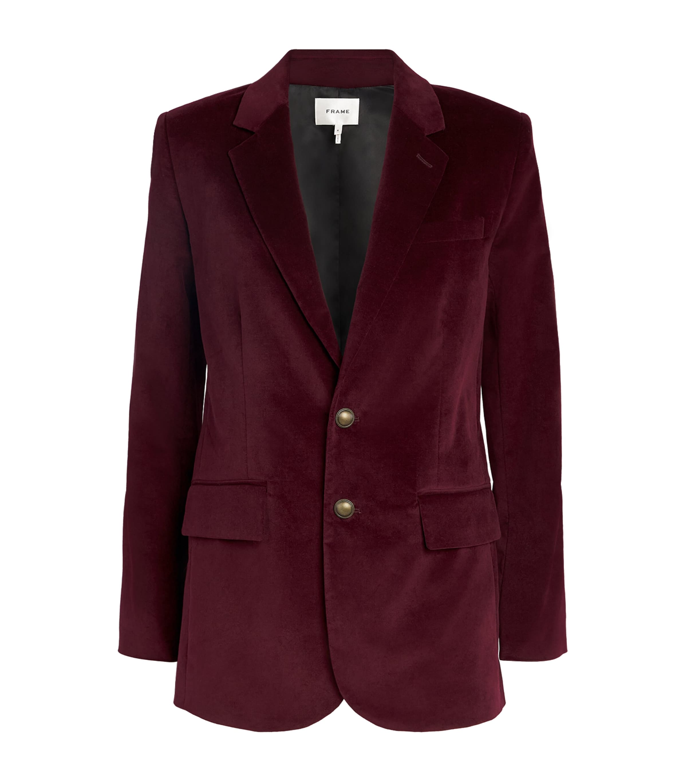 Frame Everyday Velvet Blazer In Burgundy